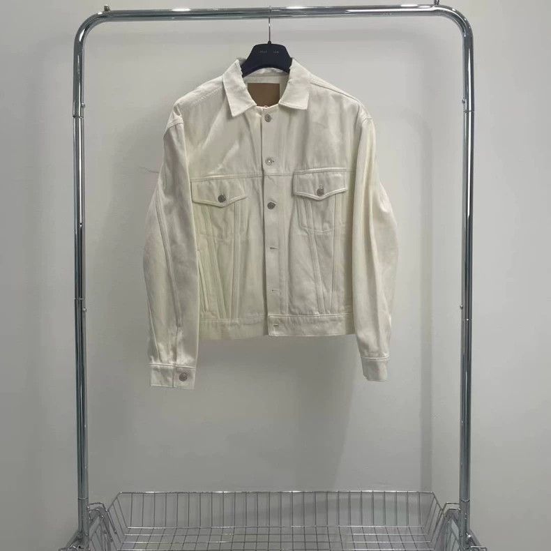 Balenciaga Balenciaga White Back Logo Denim Jacket - dmc Size US S / EU 44-46 / 1 - 1 Thumbnail