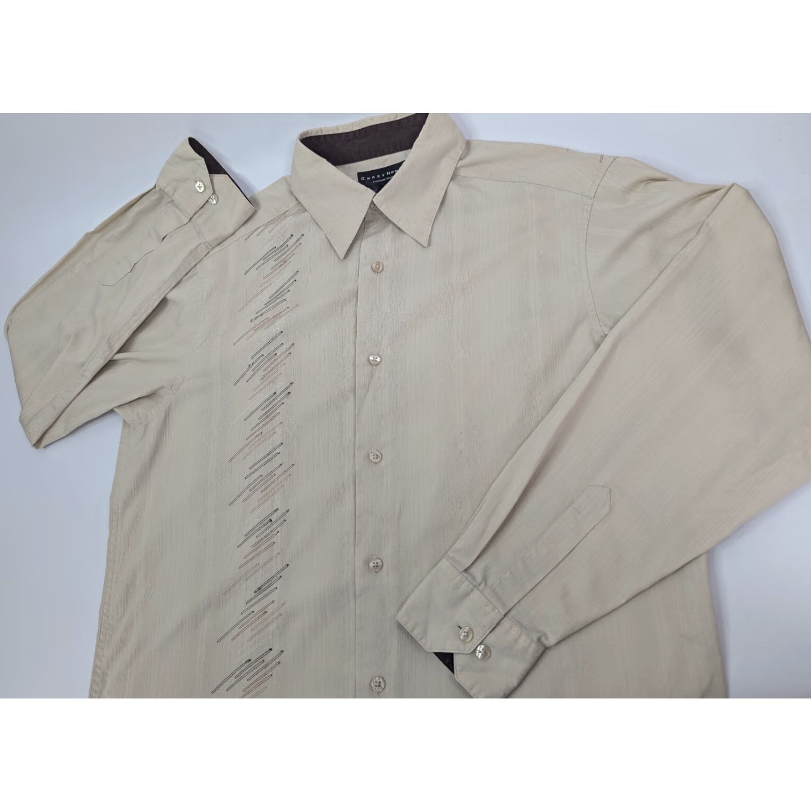 Etro VINTAGE Crazy Horse Shirt Mens Long Sleeve Button-Down Collared Brown Cotton Western Rodeo Casual Dress Shirt - L - Regular Size US L / EU 52-54 / 3 - 2 Thumbnail