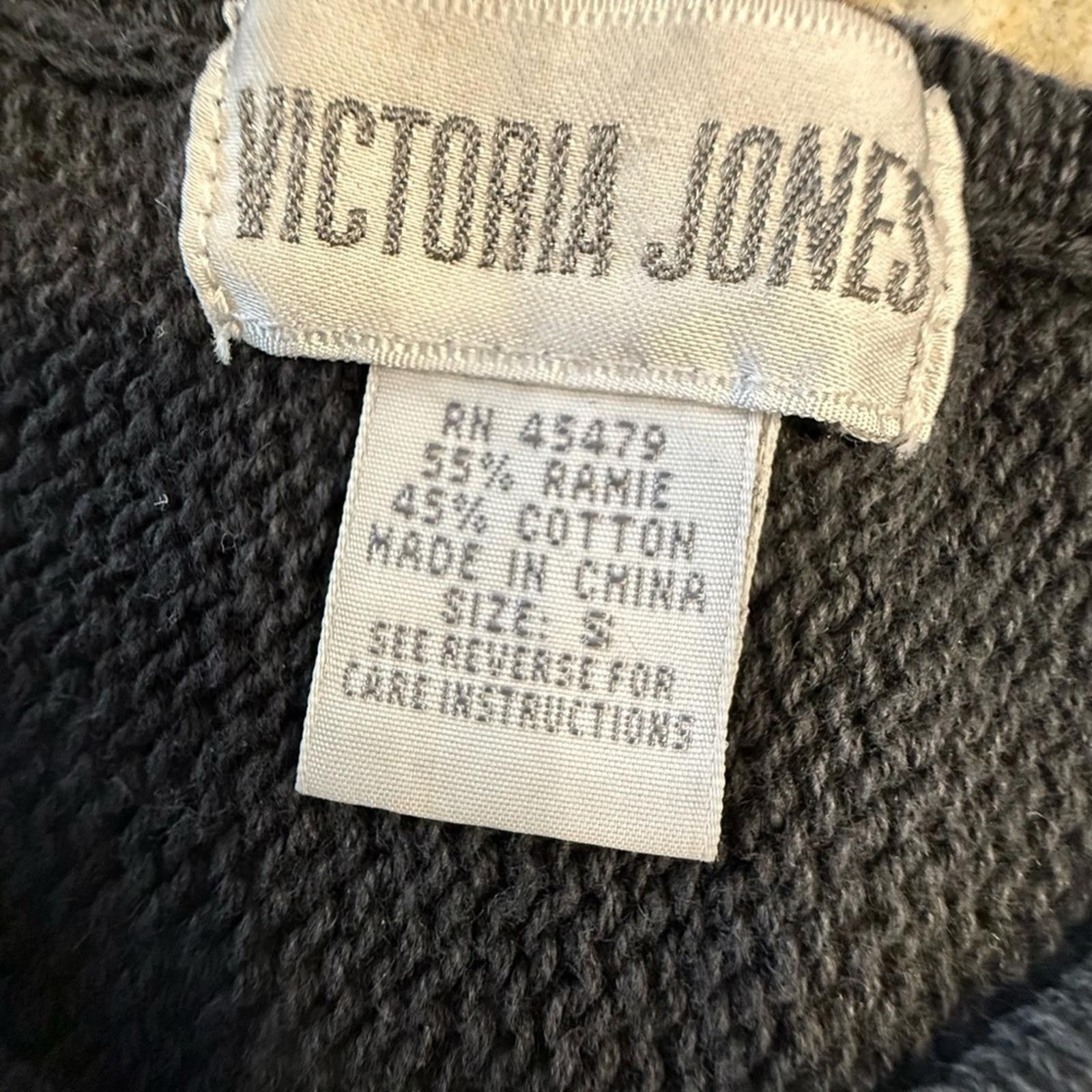 Other Victoria Jones vintage sequined black knit sweater SM FLAW Size S / US 4 / IT 40 - 6 Thumbnail