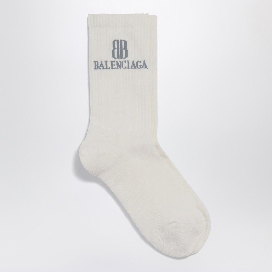 Balenciaga o1d2blof0226 Size: XL / Cotton BB Socks in White Size ONE SIZE - 1 Thumbnail
