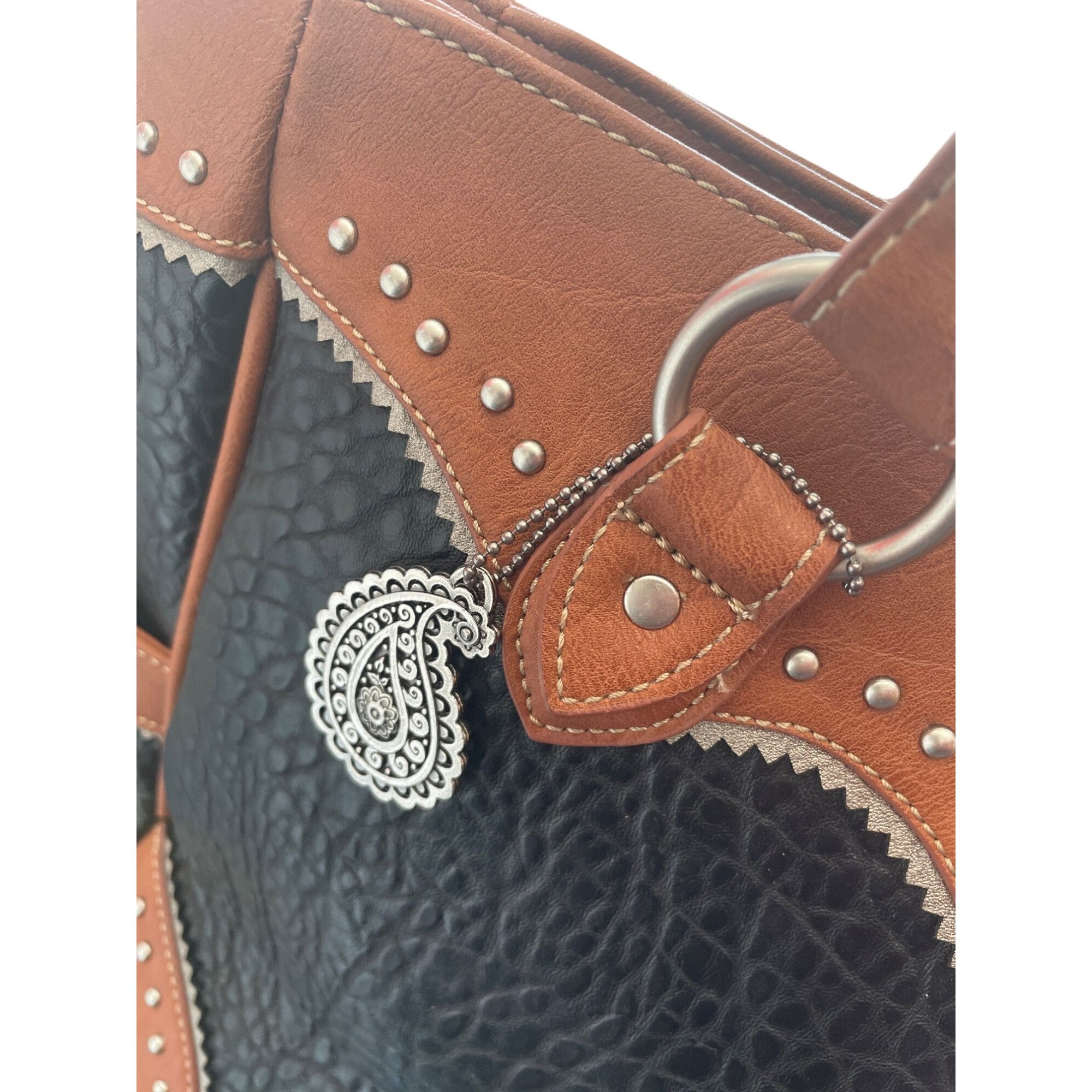Other Bandana By American West Large Brown Leather Tote Bag SKU 89 Size ONE SIZE - 4 Thumbnail