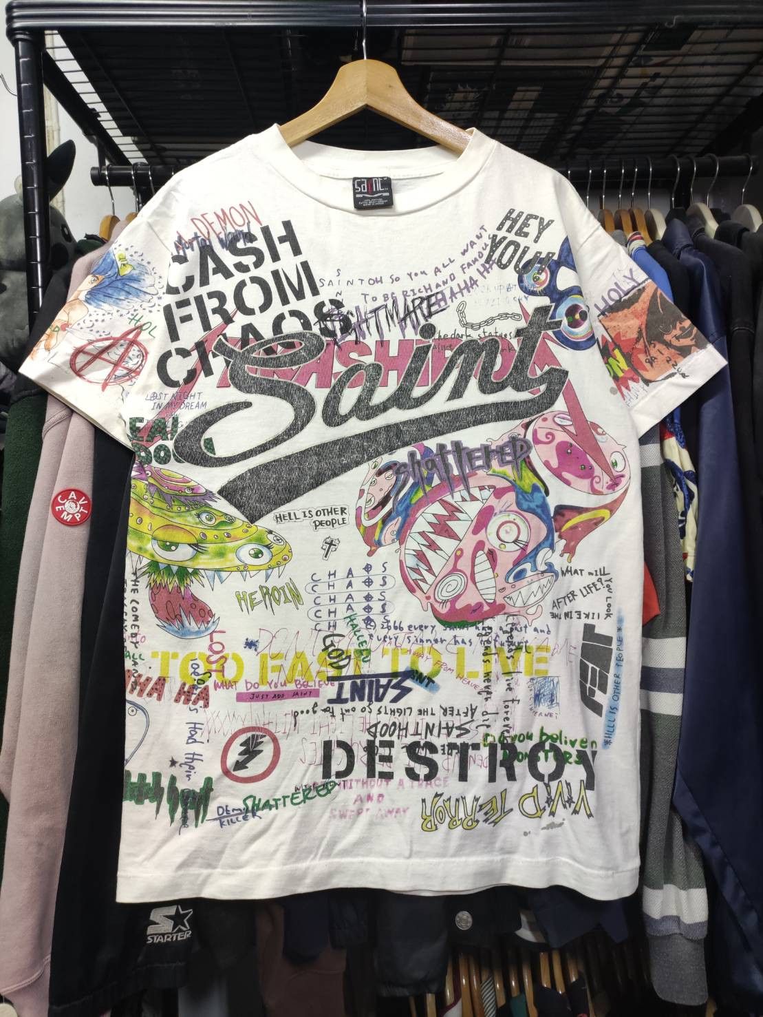Saint Michael × Takashi Murakami Saint Michael x Takashi Murakami Over Print Graphic T-Shirt Size US L / EU 52-54 / 3 - 1 Thumbnail