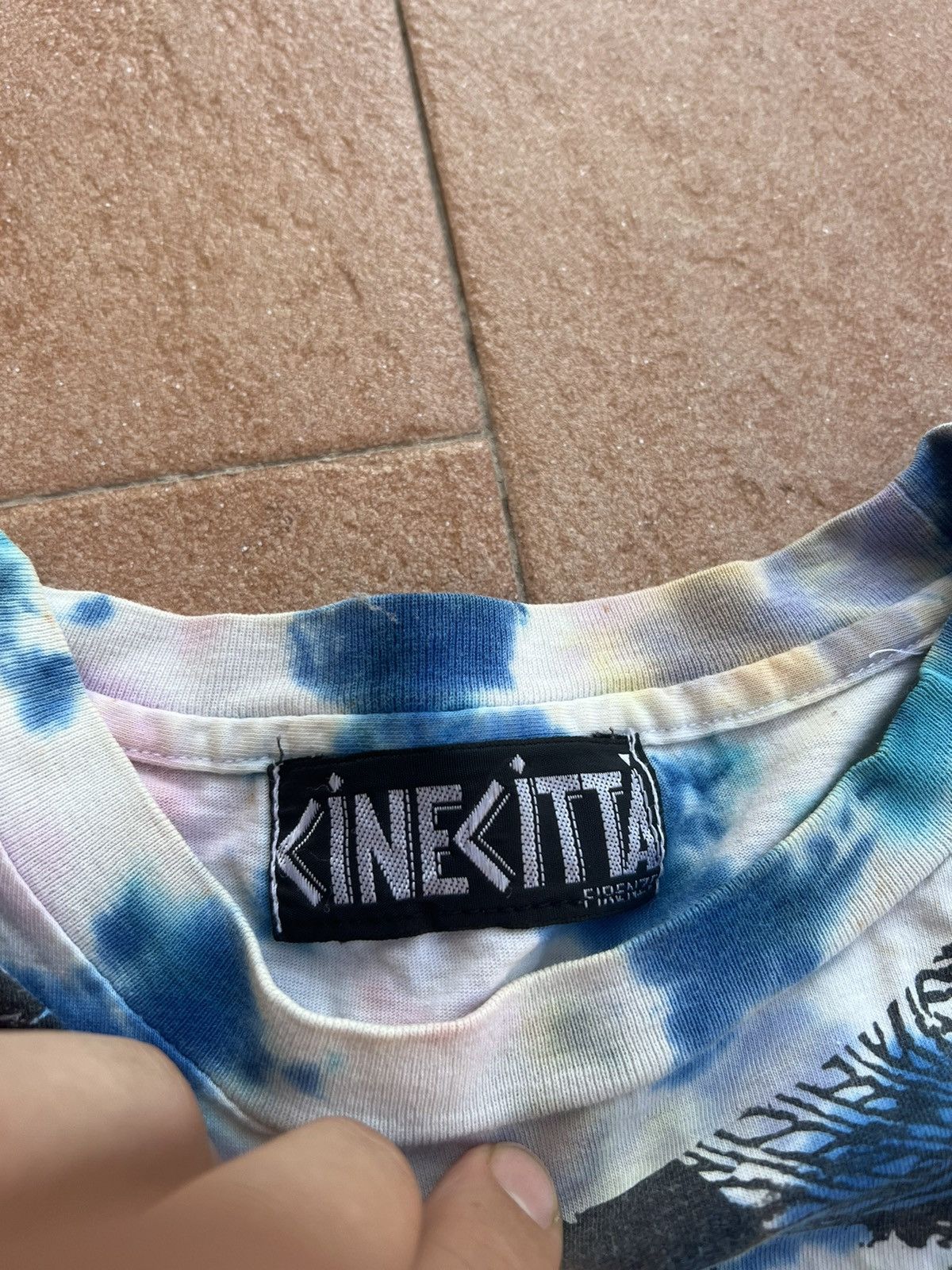 Band Tees × Vintage Vintage 90s Janis Joplin Tie Dye Blue Liquid Shirt XL Size US XL / EU 56 / 4 - 8 Thumbnail