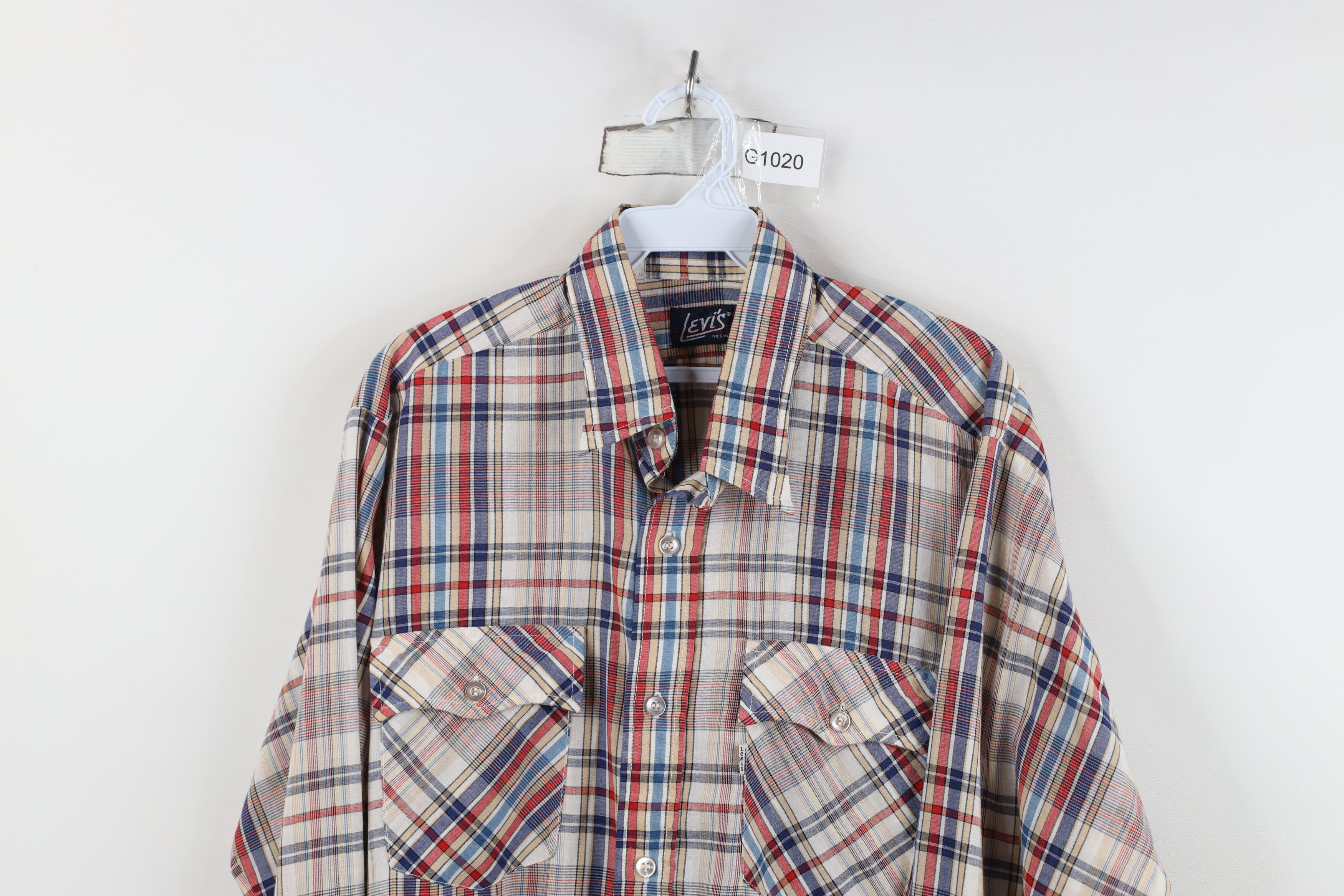 Levi's Vintage 70s 80s Levis Rainbow Collared Button Shirt USA Size US L / EU 52-54 / 3 - 2 Thumbnail