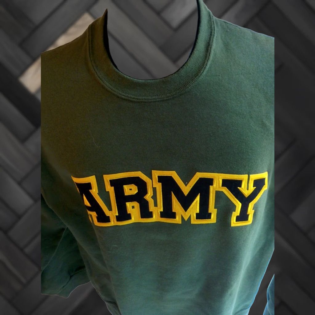 Jerzees JERZEES Army Green Crewneck Pullover Sweatshirt - Cotton Blend - Sz MED - Men's Shirt Size US M / EU 48-50 / 2 - 1 Thumbnail