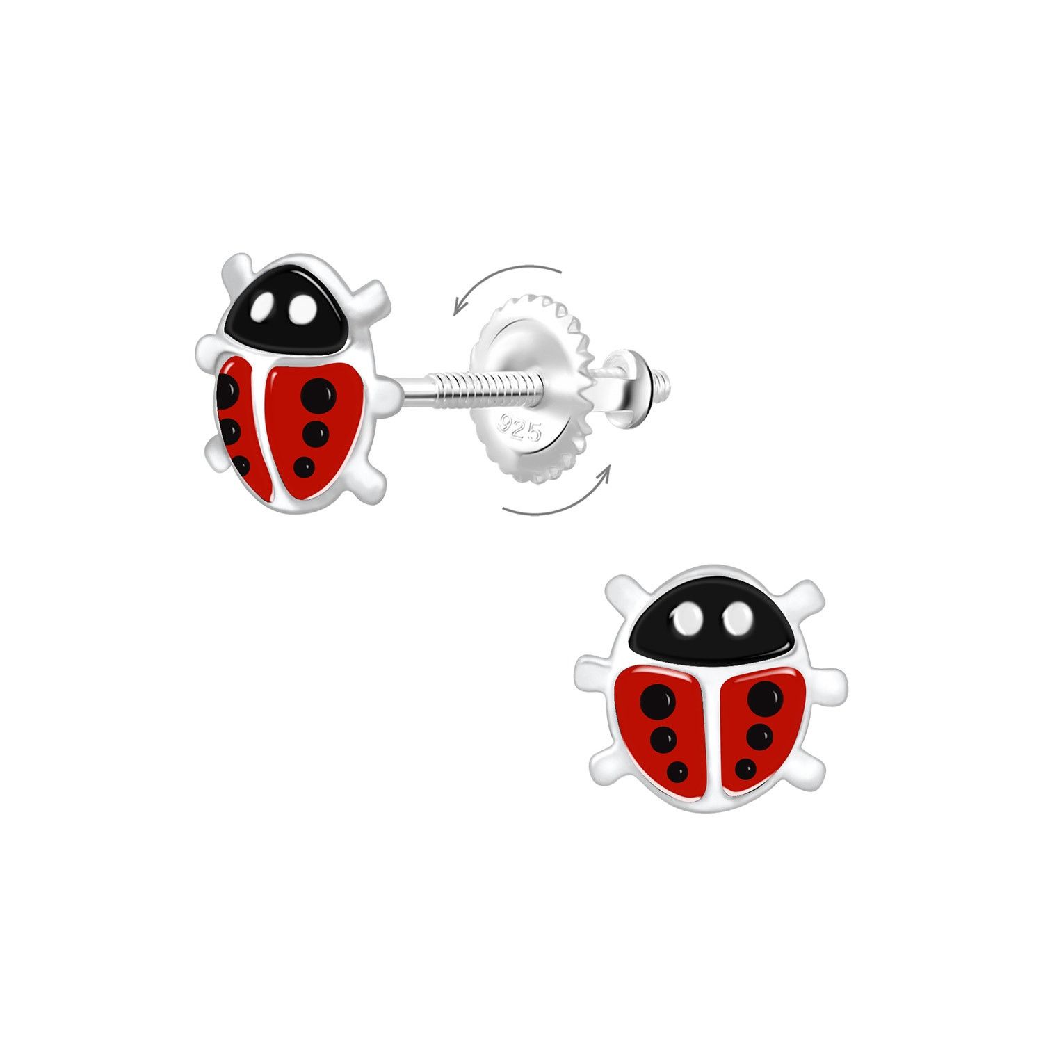& Other Stories Silver Ladybug Screw Back Earrings Size ONE SIZE - 1 Preview