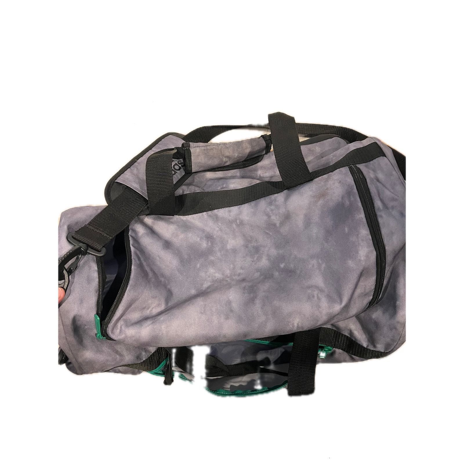 Adidas Adidas Defender Large Black Gray Green Duffel Gym Bag Size ONE SIZE - 2 Thumbnail