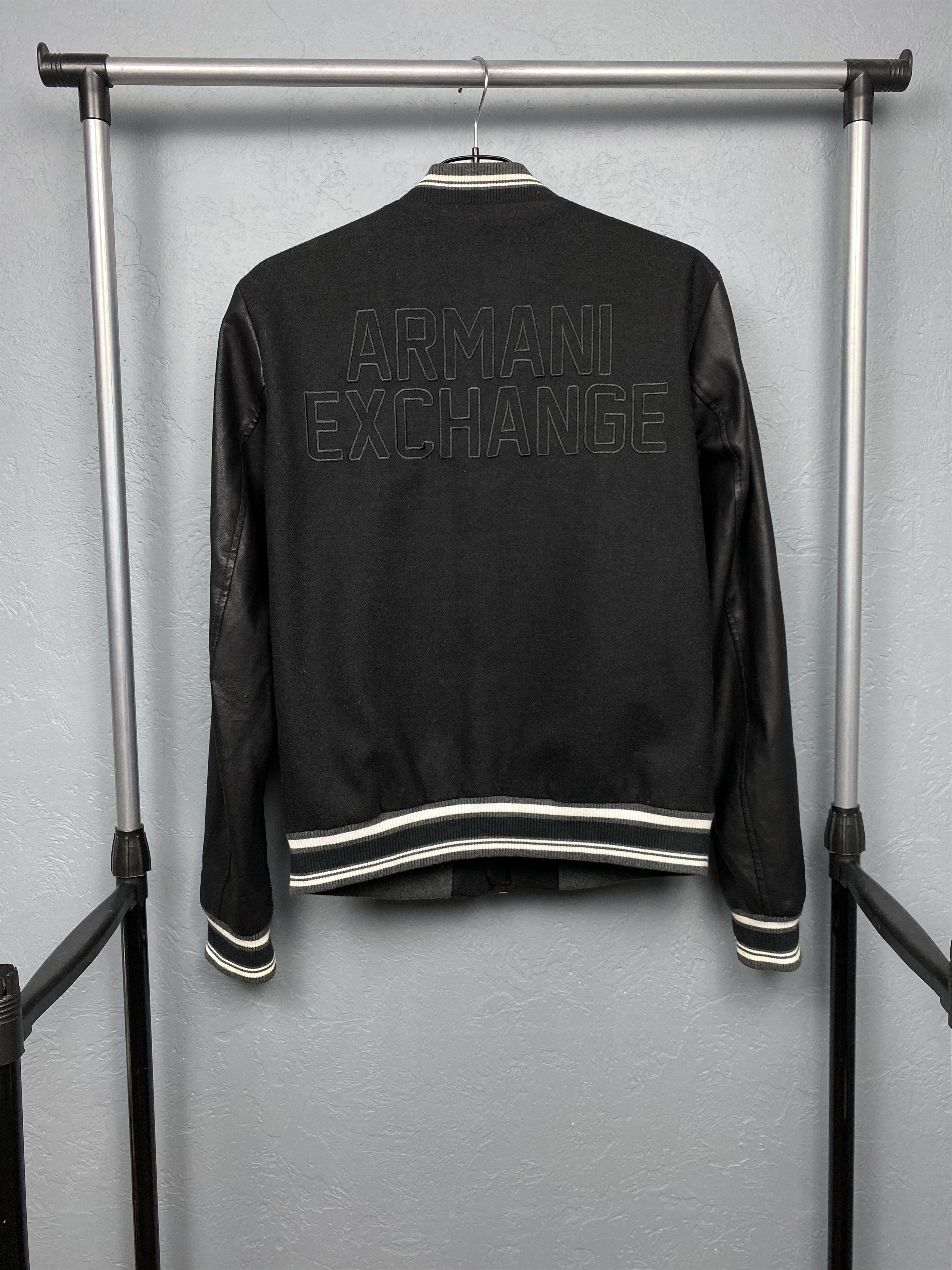 Armani Armani Exchange Mens Wool + Eco Leather Bomber Jacket Size US S / EU 44-46 / 1 - 1 Thumbnail