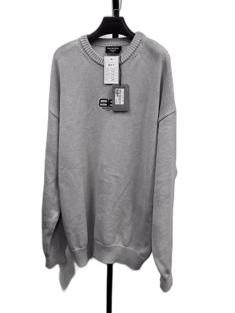 Balenciaga Balenciaga Embroidered Logo Long Sleeve Sweater Size US S / EU 44-46 / 1 - 1 Thumbnail