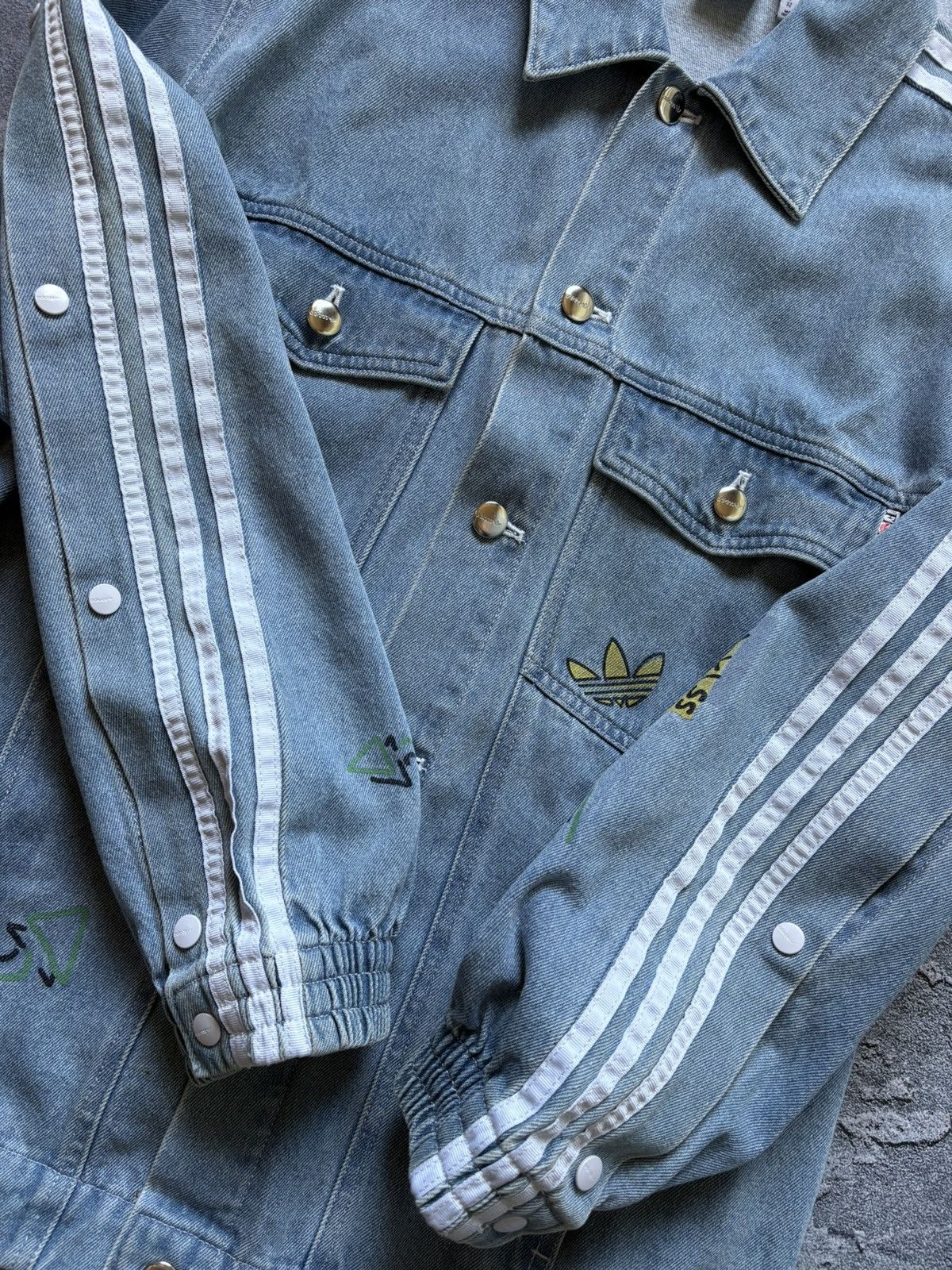Adidas Adidas x Florucci Y2K Streetwear Women’s Denim Jacket Rare Size XS / US 0-2 / IT 36-38 - 10 Thumbnail