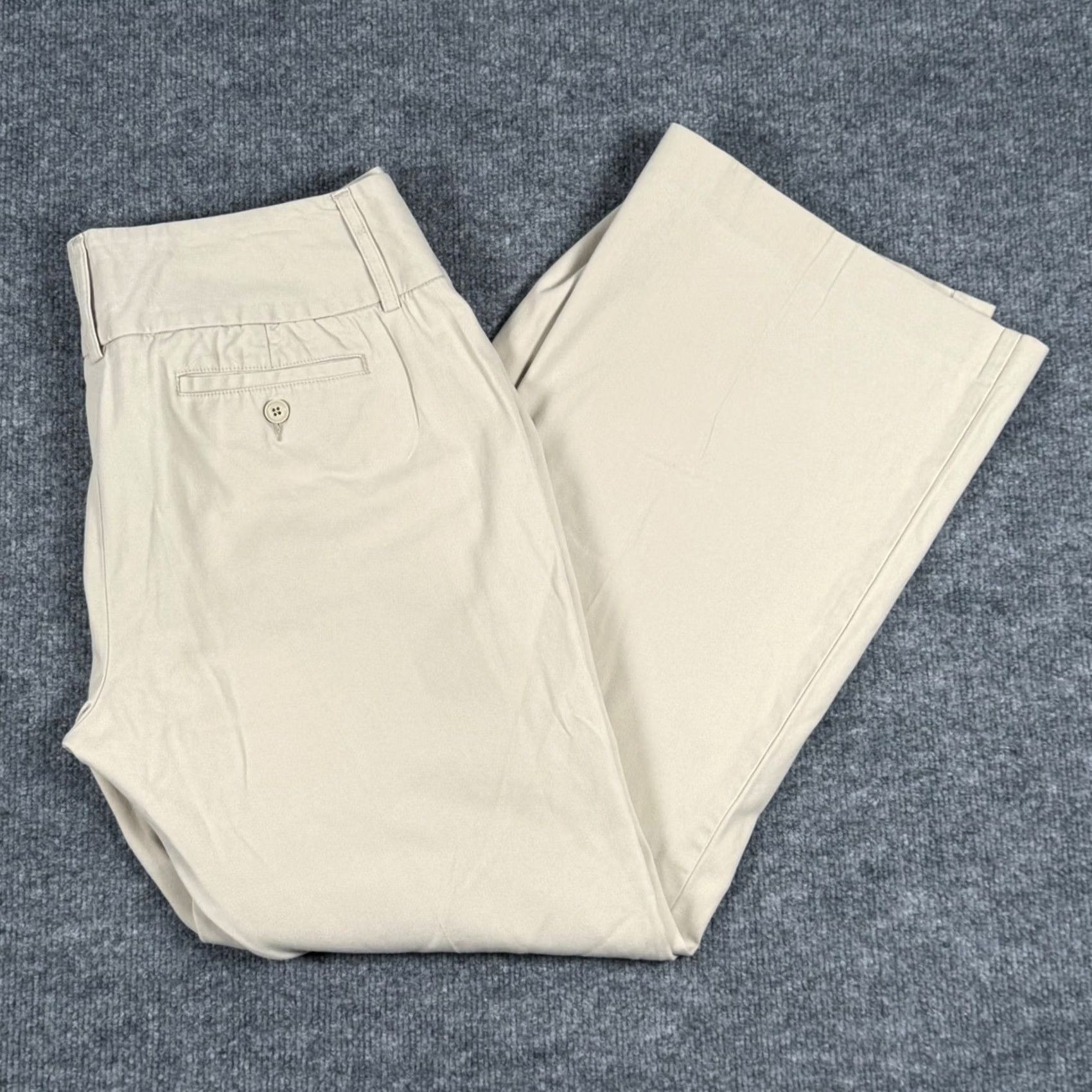 Express VINTAGE Y2K Express Editor Pants Khaki Tan Wide Flare Leg Career Workwear Retro Size 34" / US 12 / IT 48 - 2 Thumbnail