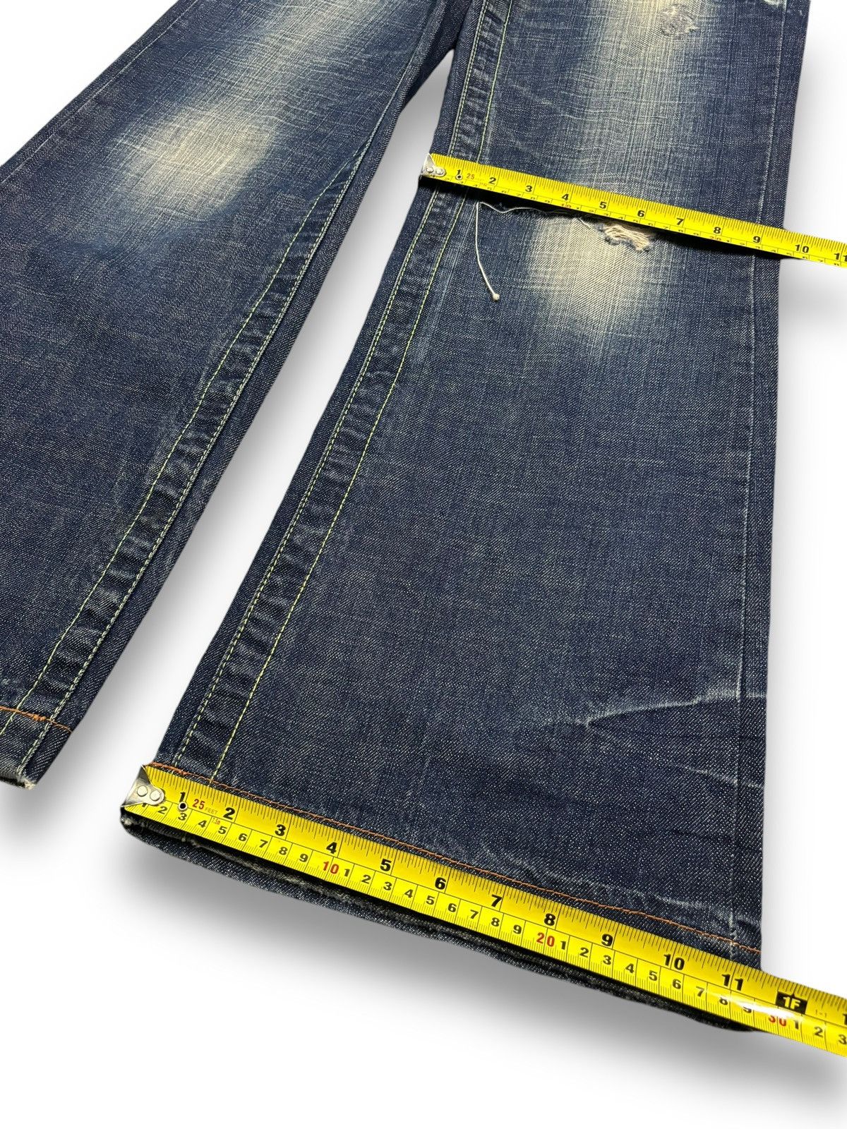 Vintage Japanese Brand Flare Wide Leg Distressed Punk Jeans