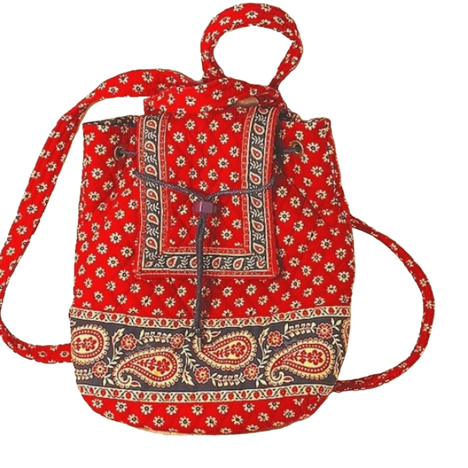 Vera Bradley Backpack VERA BRADLEY Red Blue Boho Travel Paisley QUILTED Size ONE SIZE - 1 Thumbnail