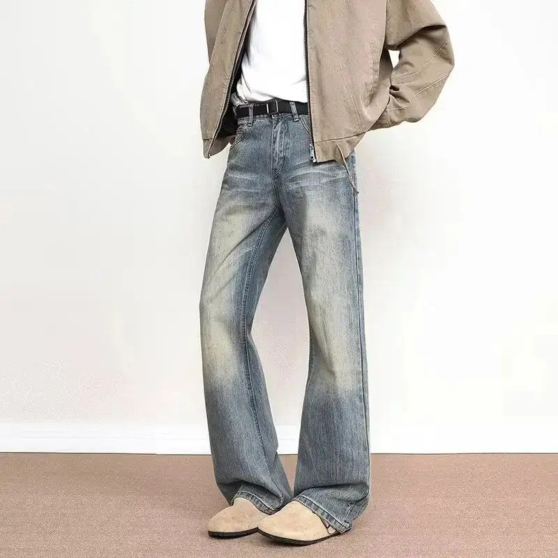 Japanese Brand Retro loose straight leg cat whisker jeans Size US 32 / EU 48 - 3 Thumbnail