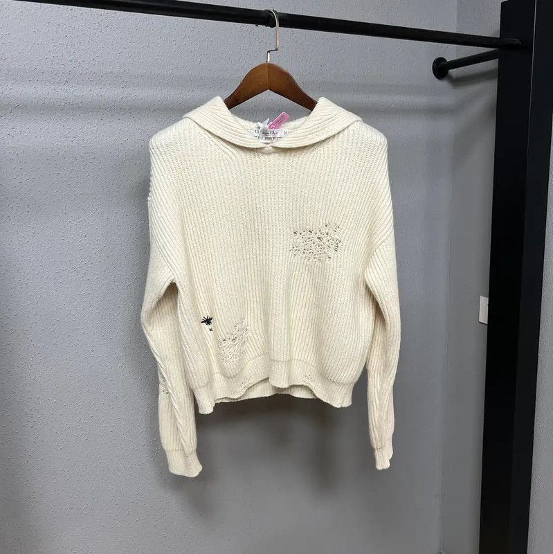 Dior Dior Cream Wool Women's Sweater 0089 Size S / US 4 / IT 40 - 1 Thumbnail