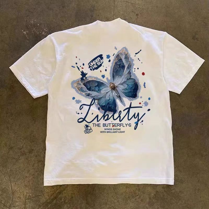 Japanese Brand × Vintage White casual retro butterfly print t-shirt Size US M / EU 48-50 / 2 - 1 Thumbnail
