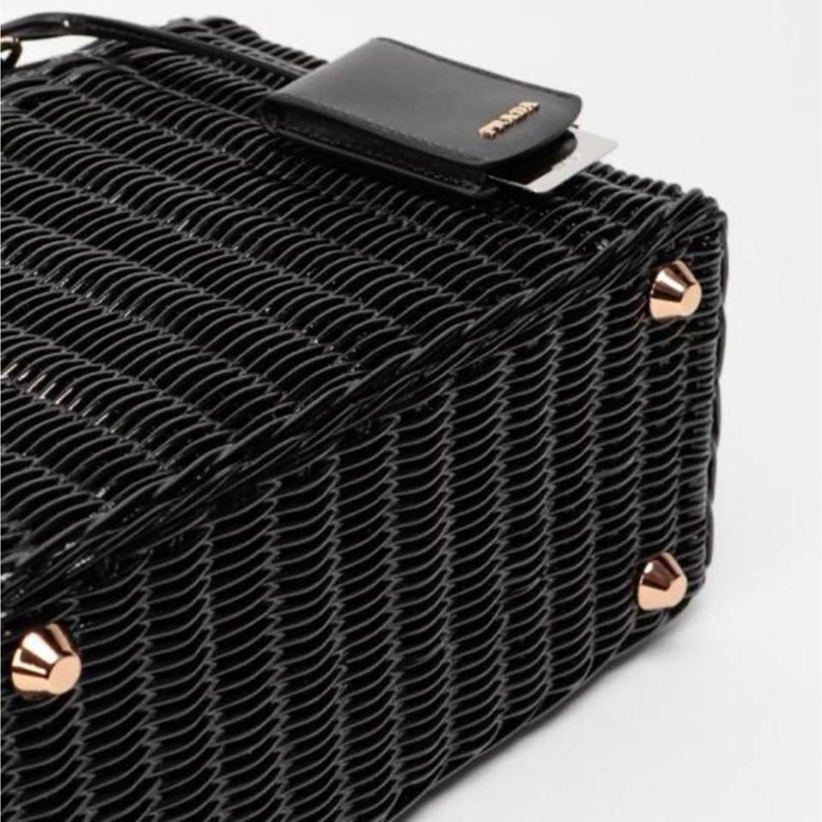 Prada logo appliqued wicker basket shoulder bag Size ONE SIZE - 5 Thumbnail