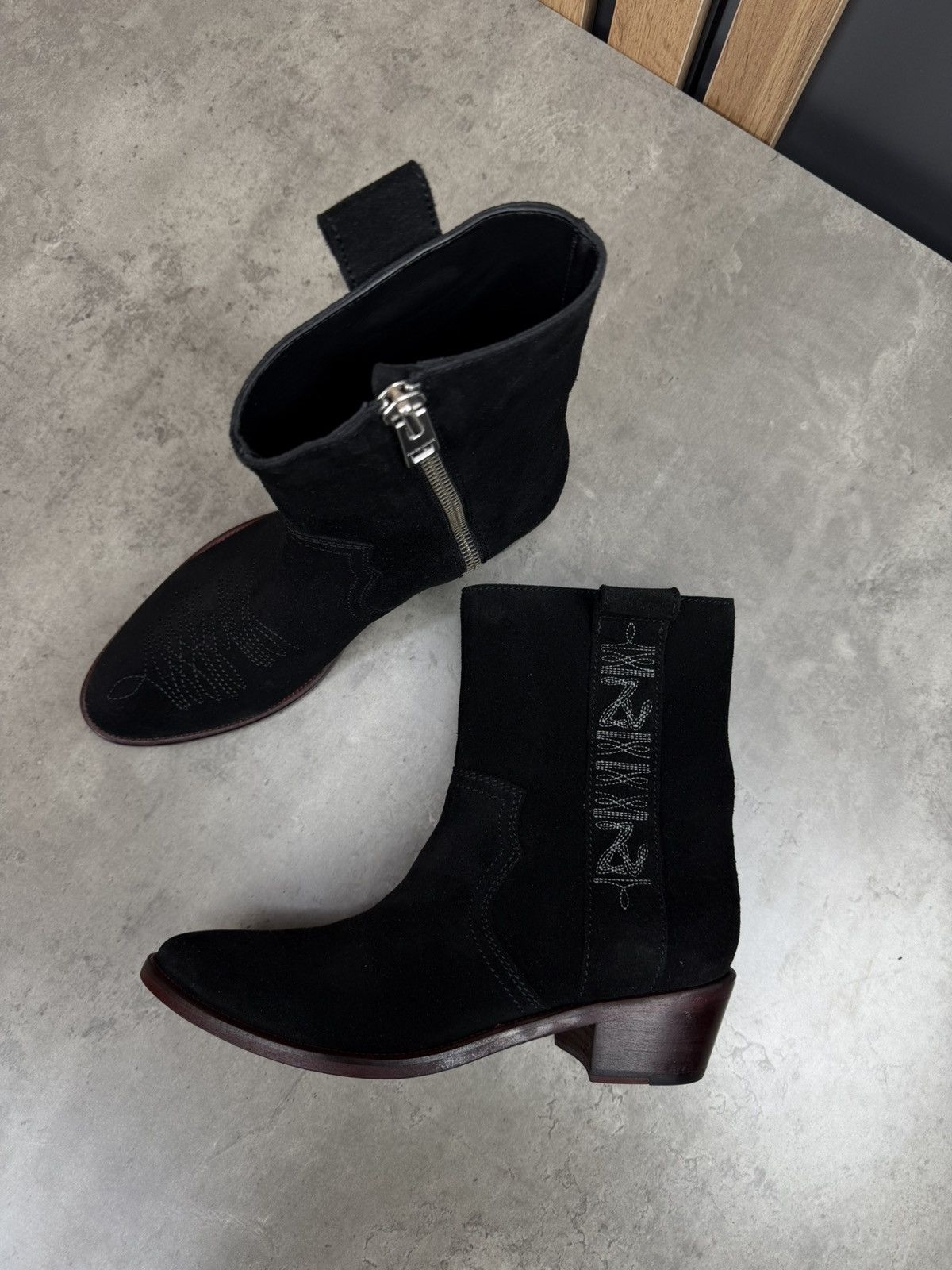 Zadig & Voltaire Zadig & Voltaire Black Western Suede Ankle Boots Size 39 Size US 9 / IT 39 - 8 Thumbnail