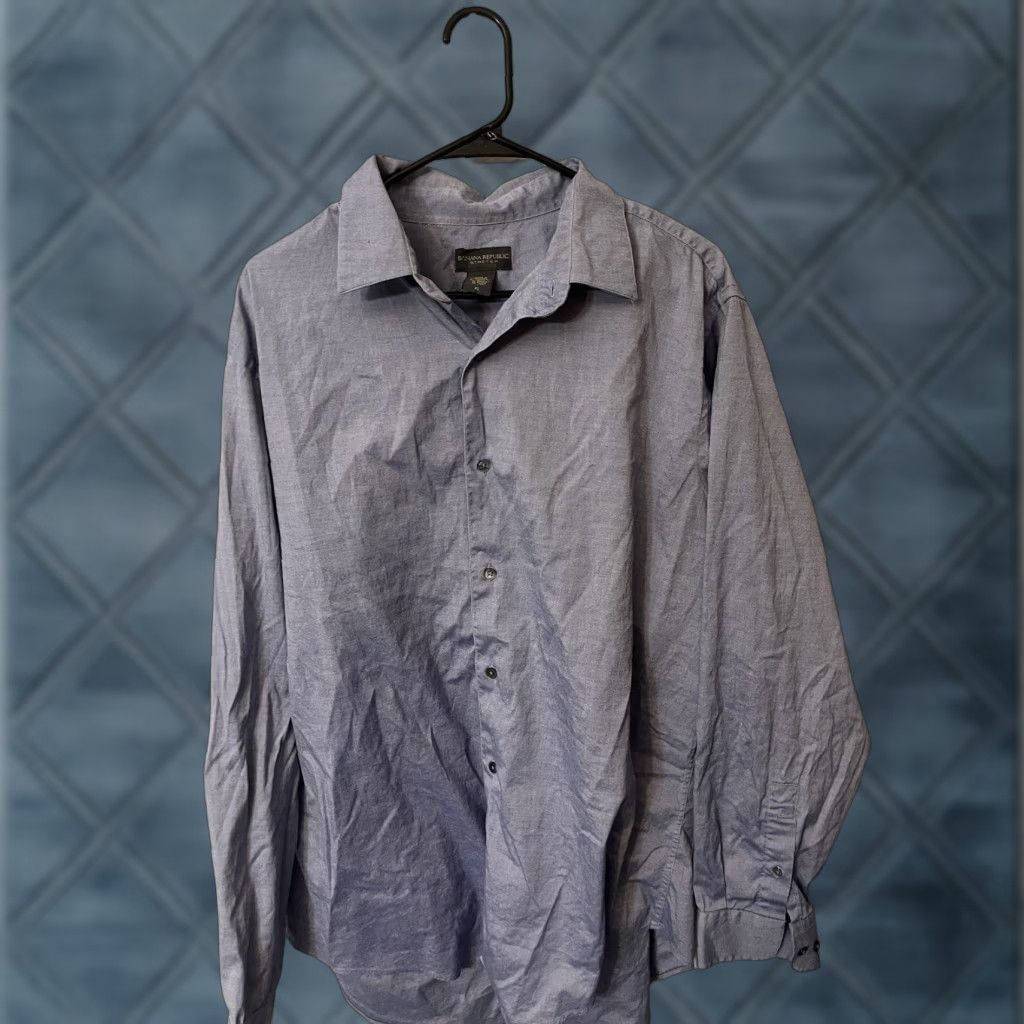 Banana Republic Banana Republic Shirt Mens XL Blue Stretch Fit Button-Up Solid Size US XL / EU 56 / 4 - 1 Thumbnail