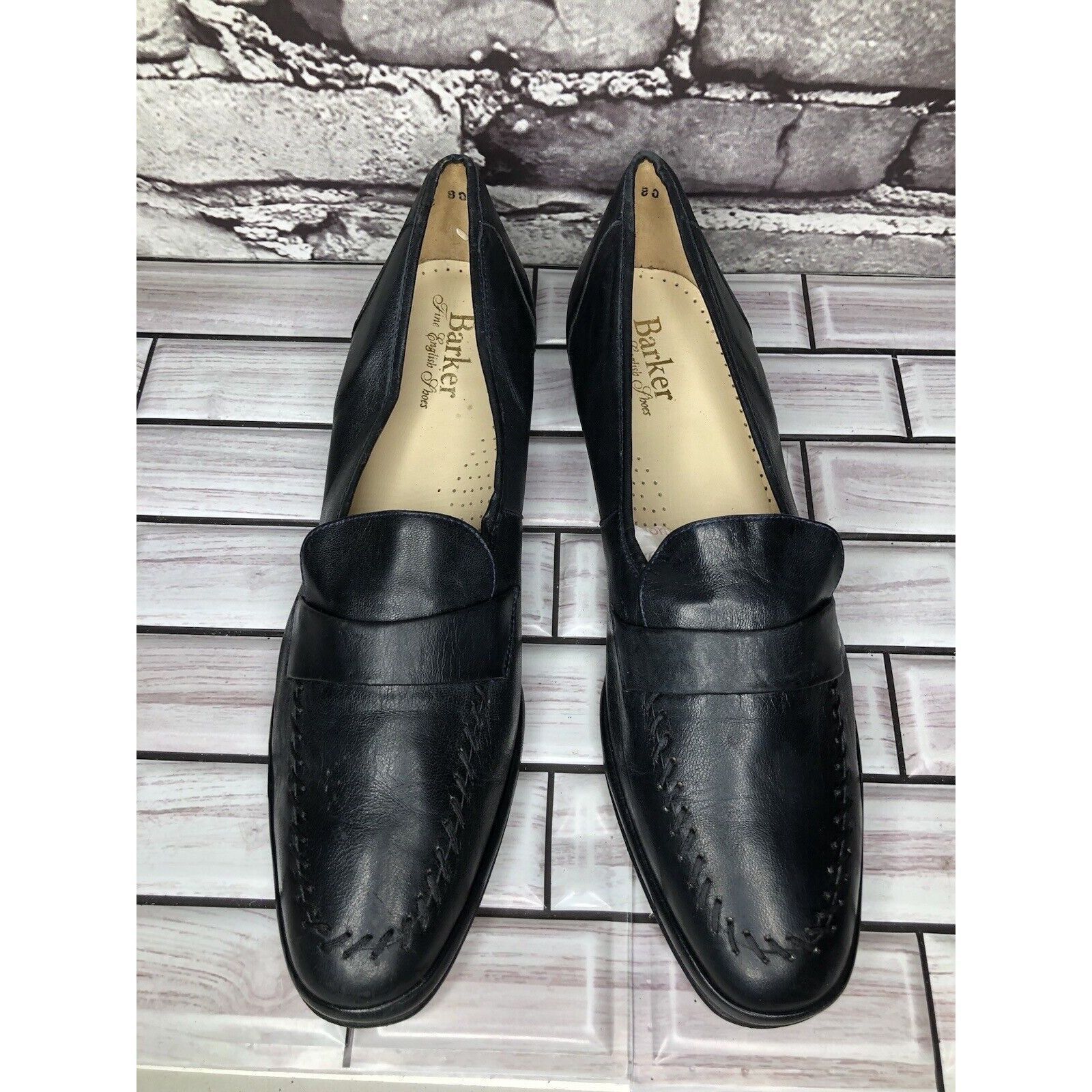 Barker Barker Flex Fine English Shoes Navy Blue Leather Loafers Wom Size US 7.5 / IT 37.5 - 15 Thumbnail