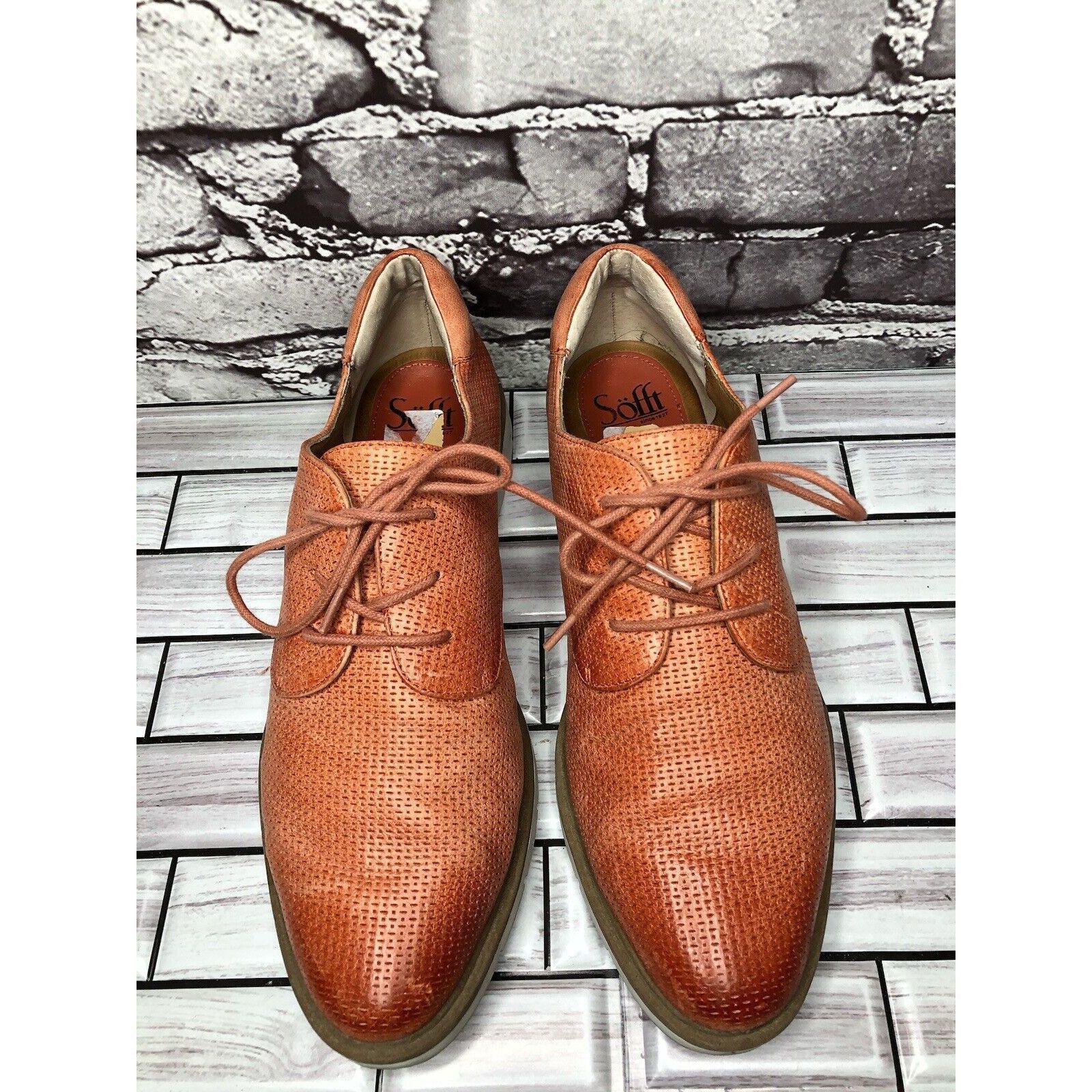 Other Sofft Coral Leather Perforated Oxfords Lace Up Casual Shoes Size US 10 / IT 40 - 6 Thumbnail