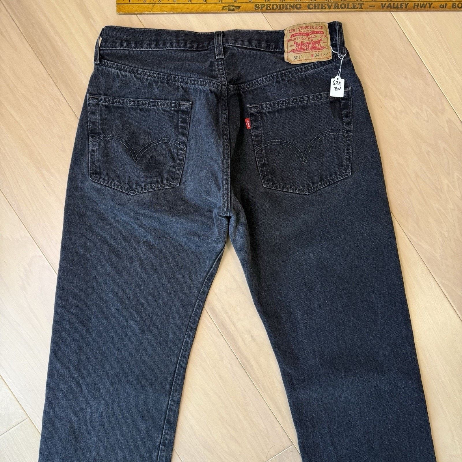 Levi's Vintage Levis 501 Jeans 32 Black 90s Straight Leg Denim Size US 30 / EU 46 - 10 Thumbnail