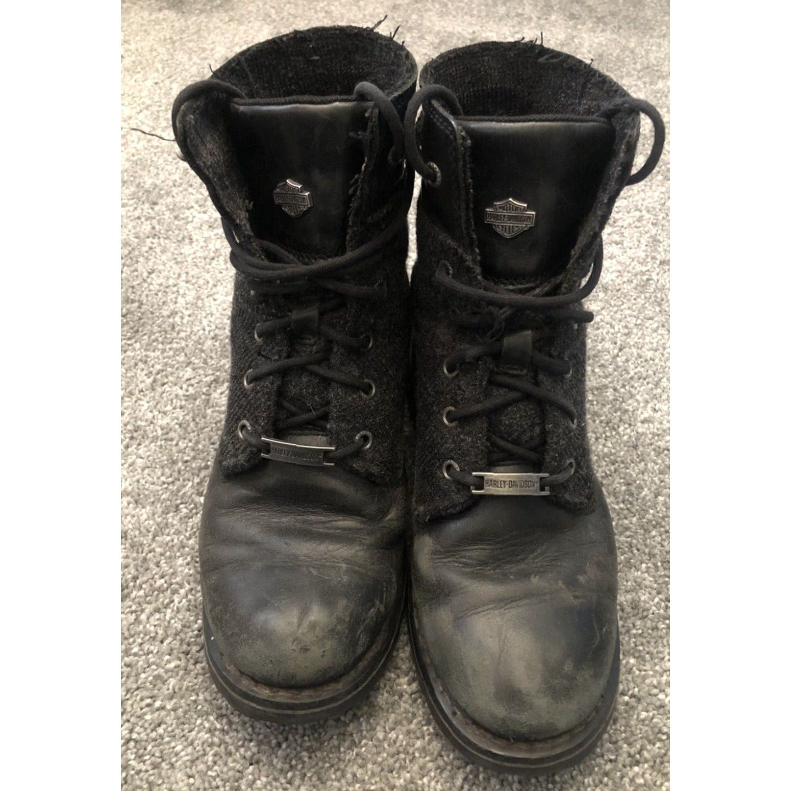 Harley Davidson Harley-Davidson Dana Boots Gray Black Size 8M Womens Boot Fall Spring Summer Winter Casual Workwear 39 EU 6 UK 8 US Size US 6 / IT 36 - 3 Thumbnail