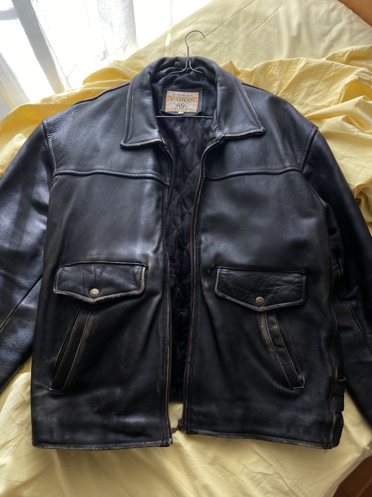Genuine Leather Vintage real heavy leather bomber jacket Size US XXL / EU 58 / 5 - 3 Thumbnail