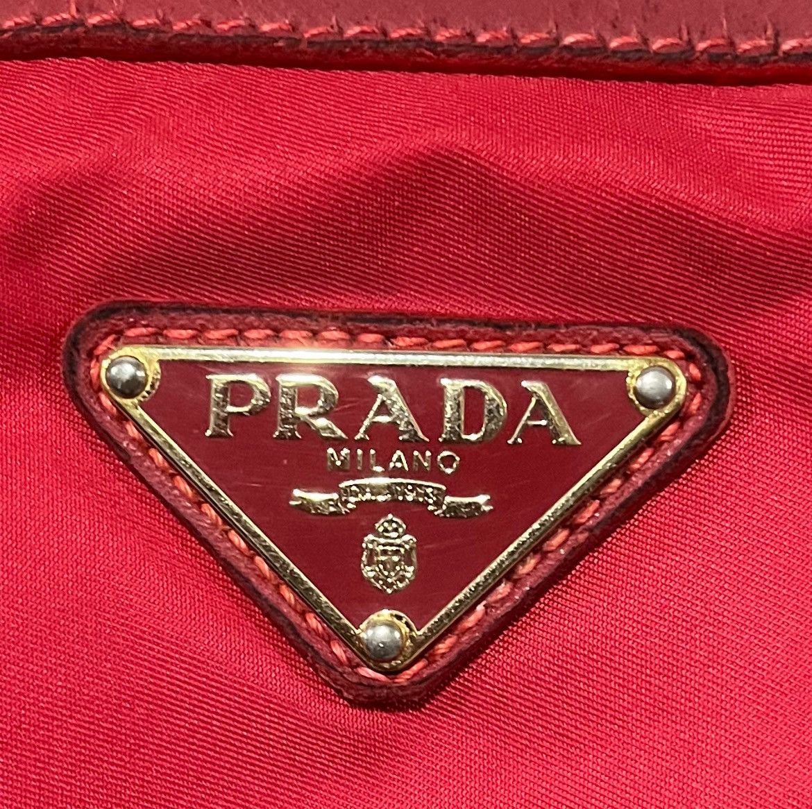 Prada Authentic Prada Tessuto Saffiano Rosso (Red) Nylon Tote Bag Size ONE SIZE - 21 Thumbnail