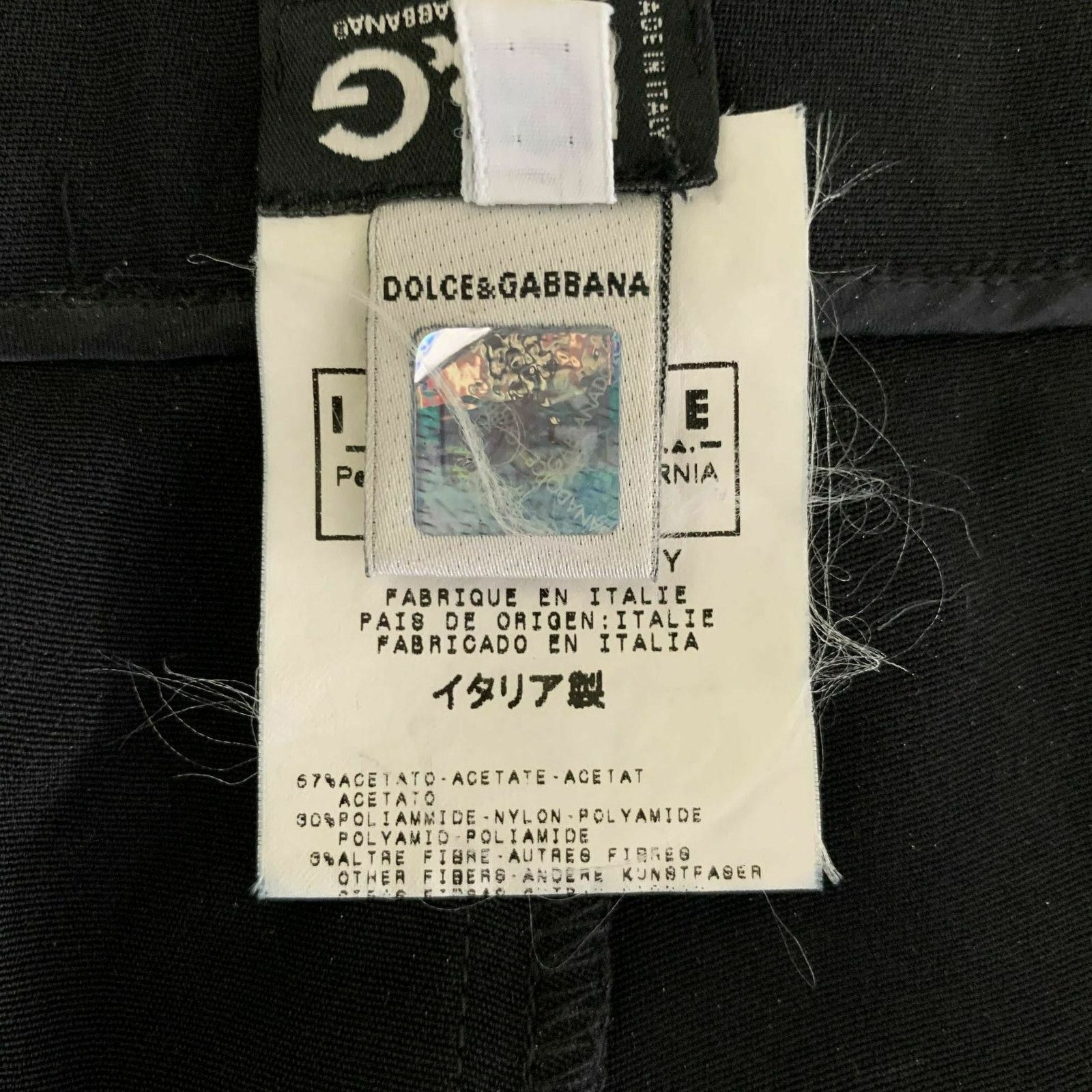 Dolce & Gabbana DOLCE & GABBANA Size 0 Black Acetate Knee-Length Skirt Size 25" / US 0 / IT 36 - 4 Thumbnail
