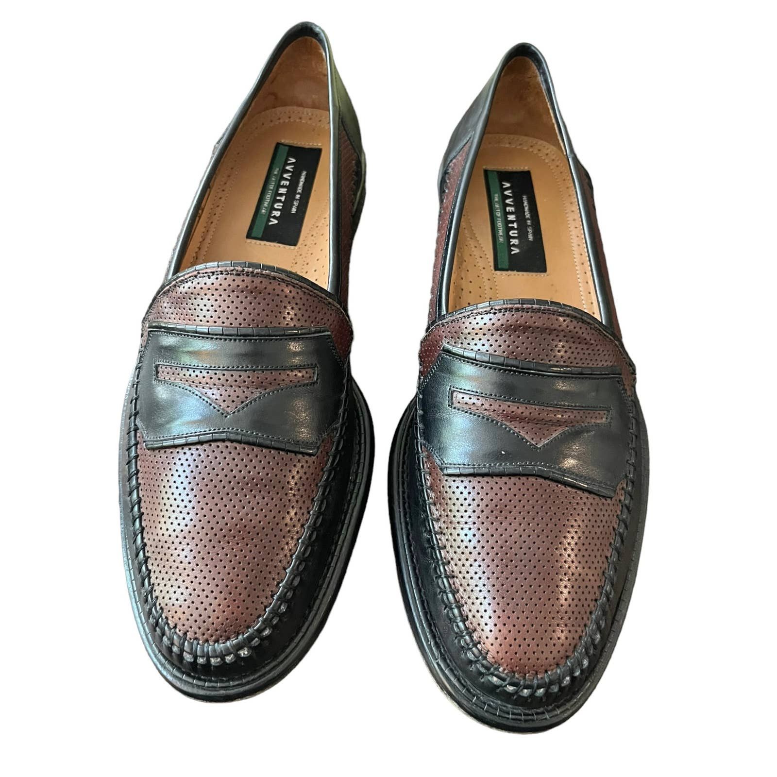 Vintage Vintage Avventura Brown & Black Leather Loafer Size 9.5M Size US 9.5 / EU 42-43 - 11 Thumbnail