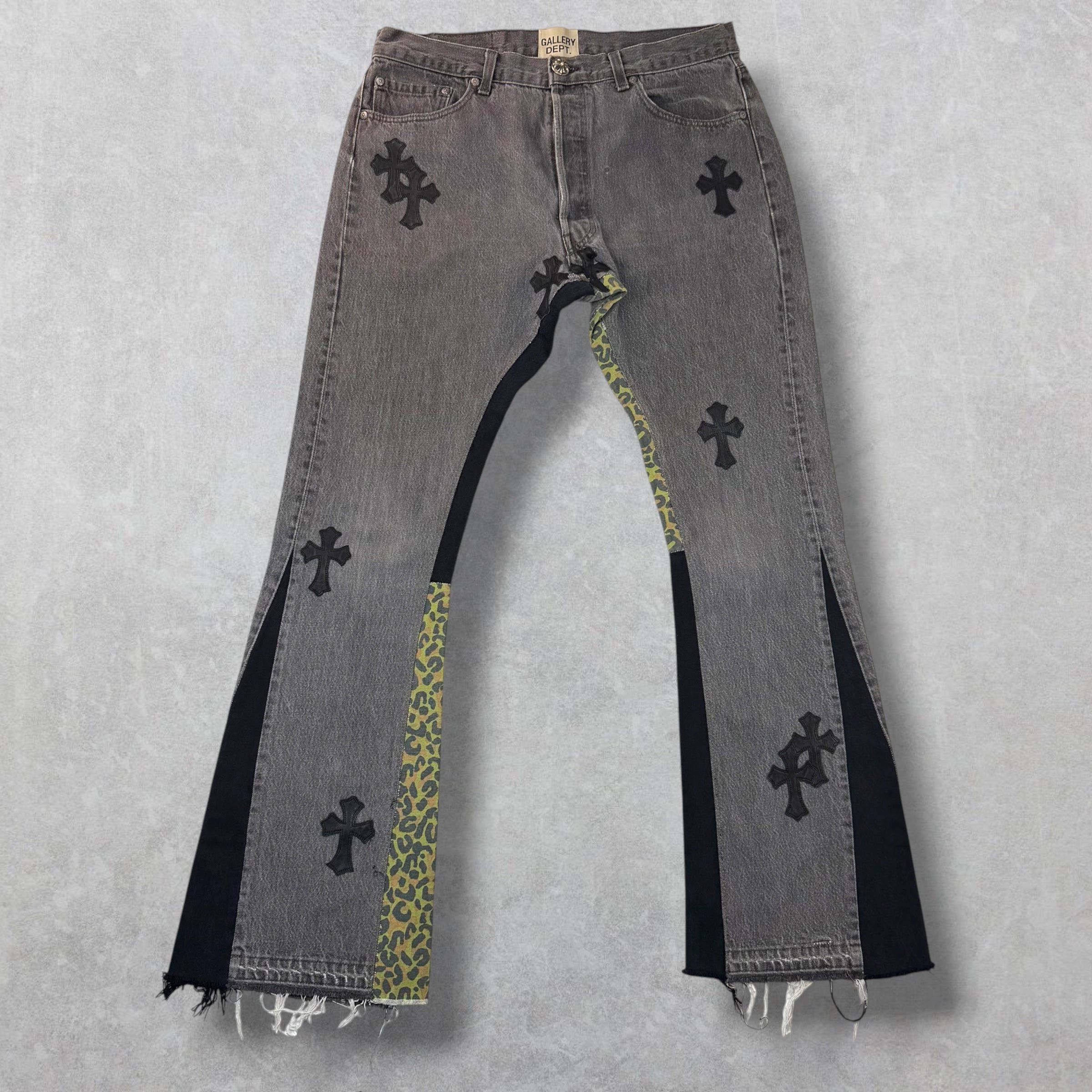 Chrome Hearts Chrome Hearts x Gallery Dept. Cross Patch Flared Jeans 33 Size US 33 - 1 Thumbnail