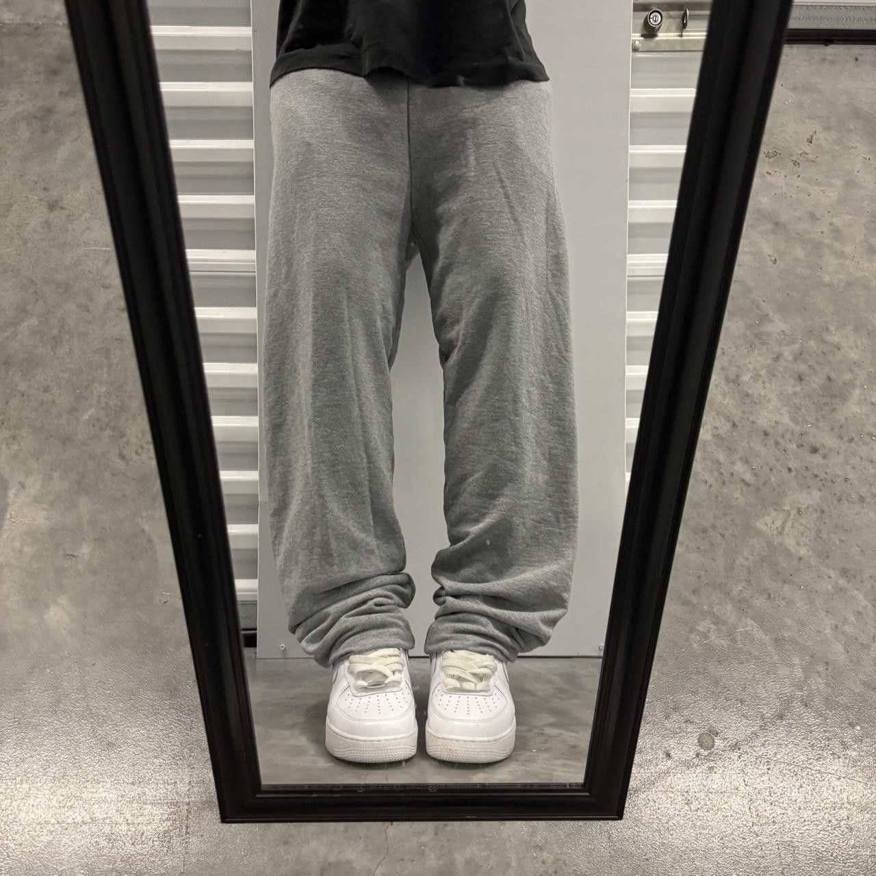 Japanese Brand × Vintage Crazy Vintage Y2K/2000s Light Grey Essential Sweatpants! Size US 30 / EU 46 - 1 Thumbnail