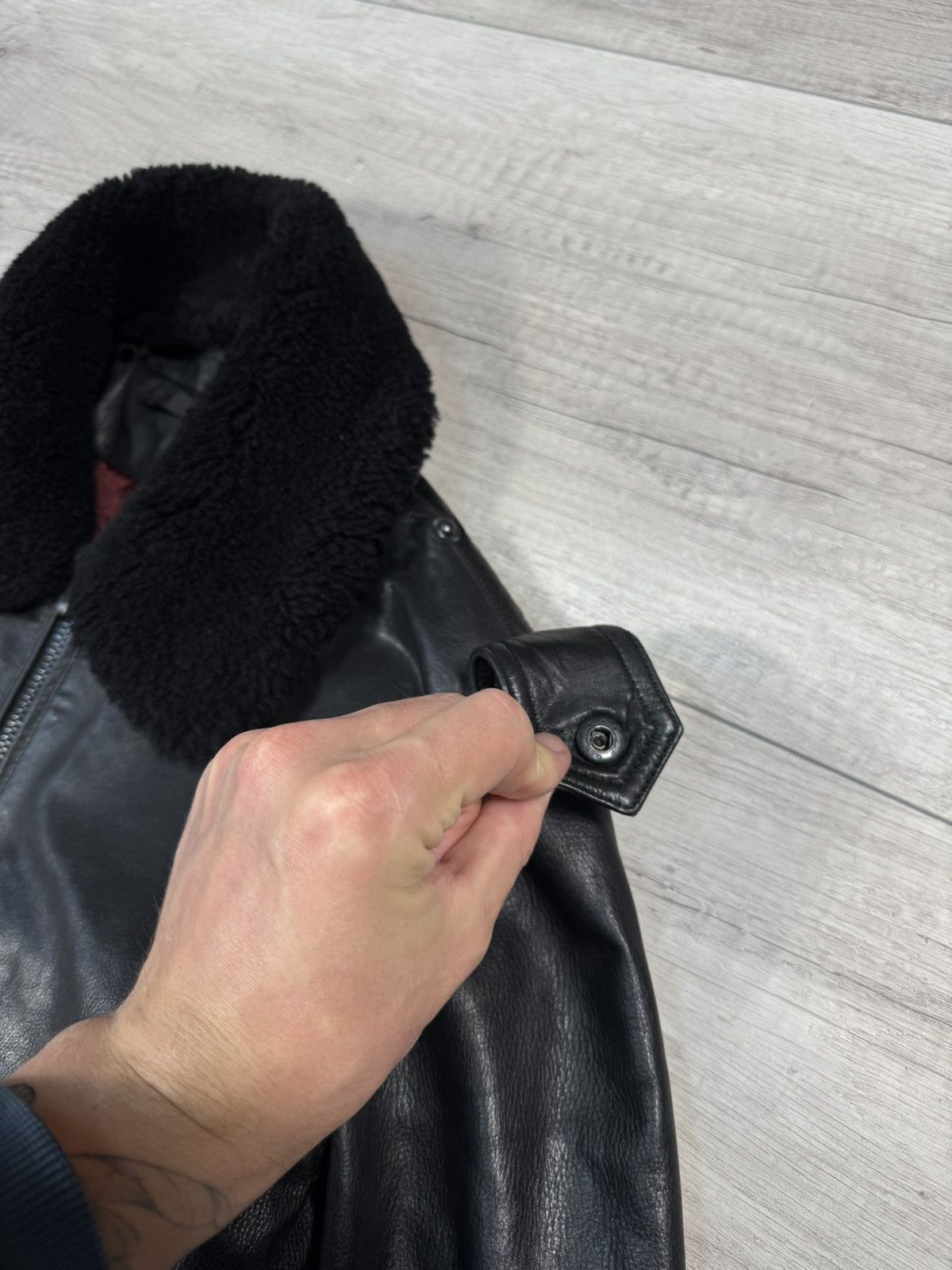 Blk Dnm BIk Dm Leather Flight Pockets Black Jacket Size S Size S / US 4 / IT 40 - 6 Thumbnail