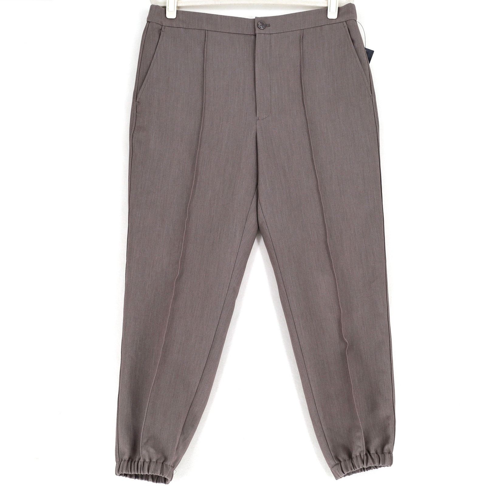 Alfani Alfani Men's Taupe Elastic Hem Dressy Jogger Pants Size L Size US 34 / EU 50 - 1 Thumbnail