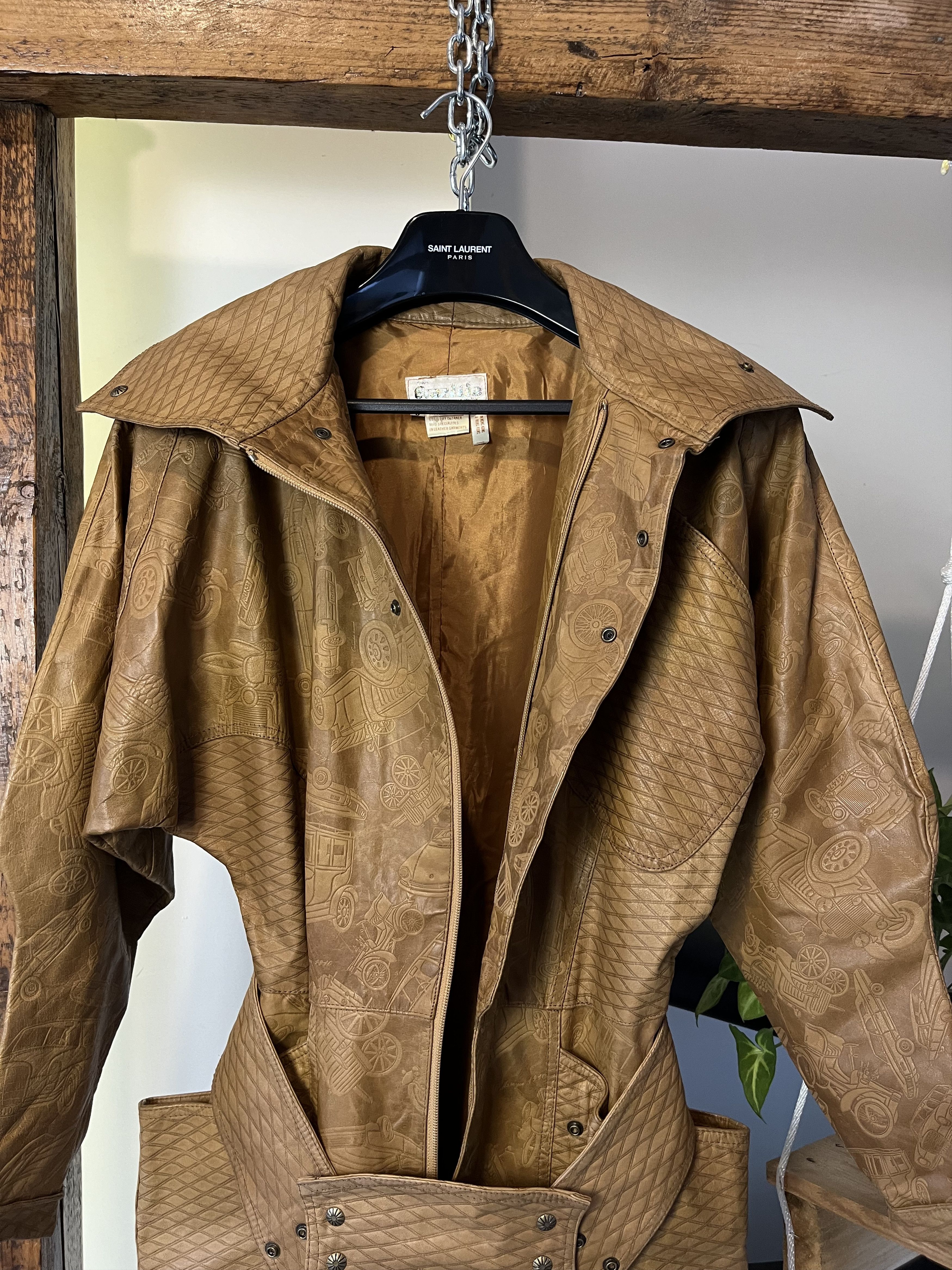 Japanese Brand × Vintage 80s Brazilian Long Lamb Leather Festival Jumpsuits Size US 30 / EU 46 - 10 Thumbnail
