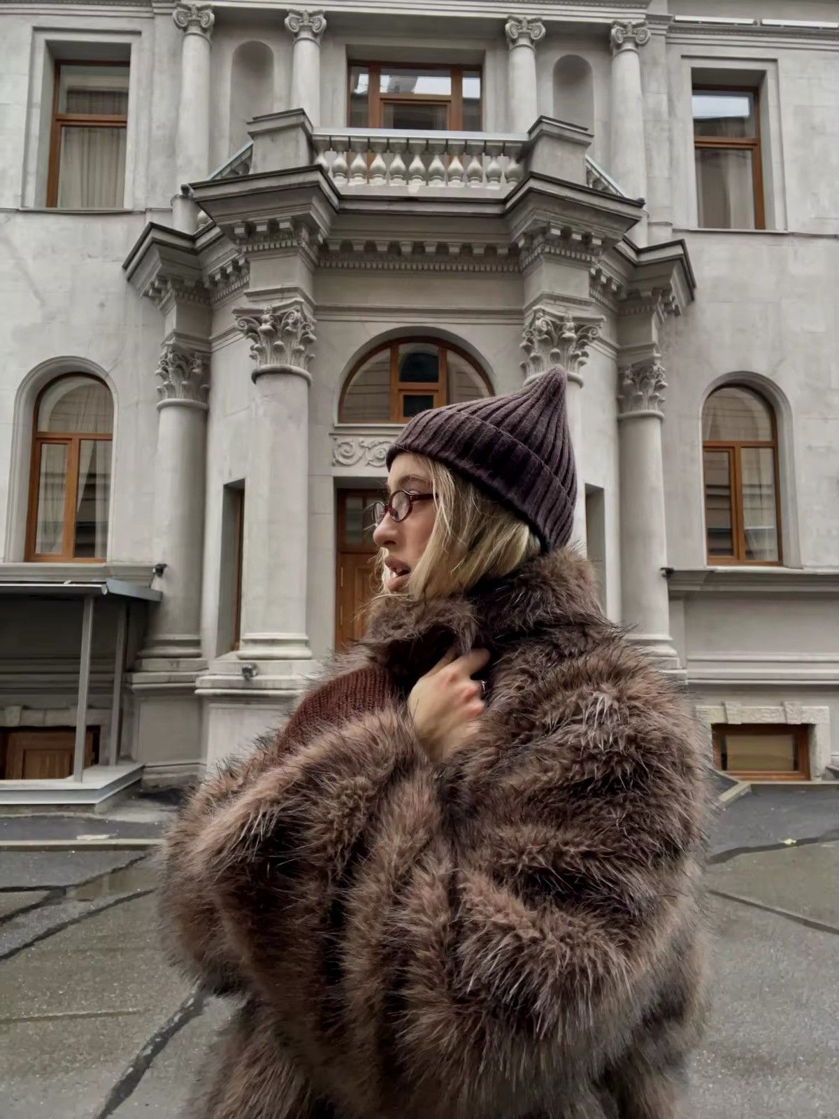 Designer × Vintage Warm Winter Fluffy Oversized Faux Fur Coat Jacket Size L / US 10 / IT 46 - 7 Thumbnail