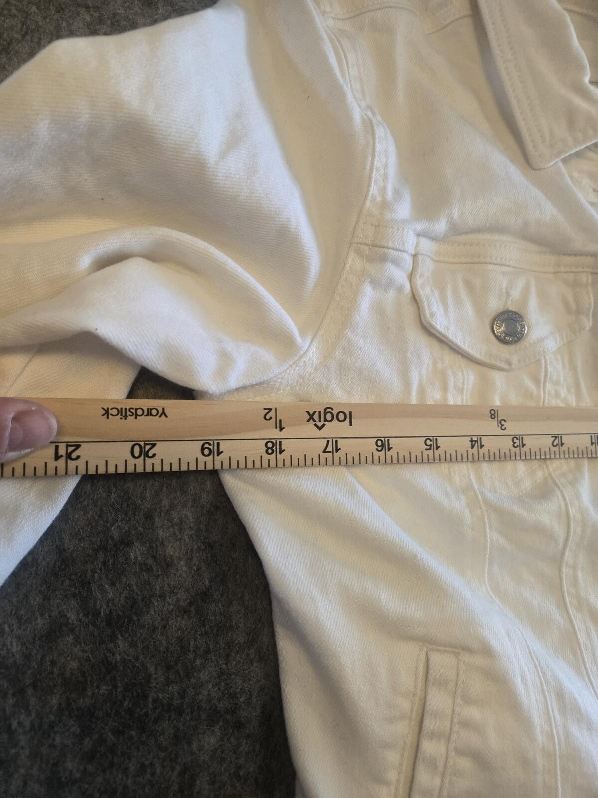 Other White Denim Jacket M Layer Streetwear Clean Girl Minimalist Size ONE SIZE - 7 Thumbnail