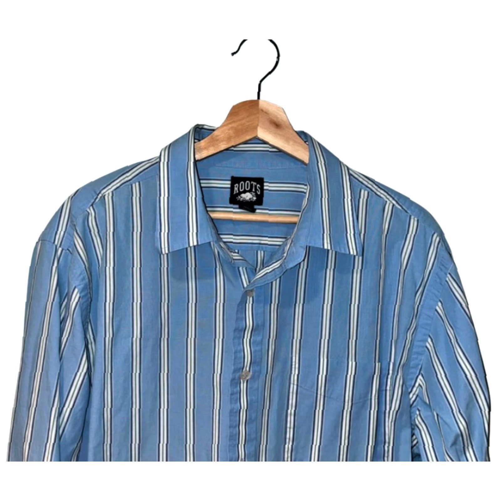 Roots Roots Multicolor Striped Button Up Shirt Mens XL Size Multicolor Striped Casual Business Workwear Size US XL / EU 56 / 4 - 2 Thumbnail