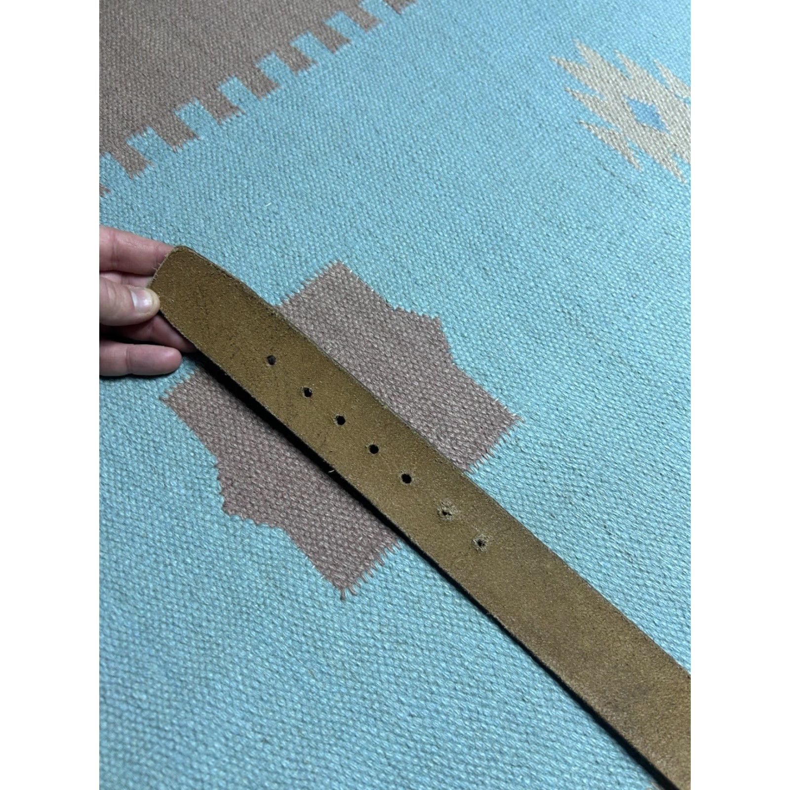 Vintage VINTAGE Levi’s Tooled Leather Belt Band Stained Lattigo Brown Men’s Size 38 Leather Brown Men’s 38 Size ONE SIZE - 5 Thumbnail