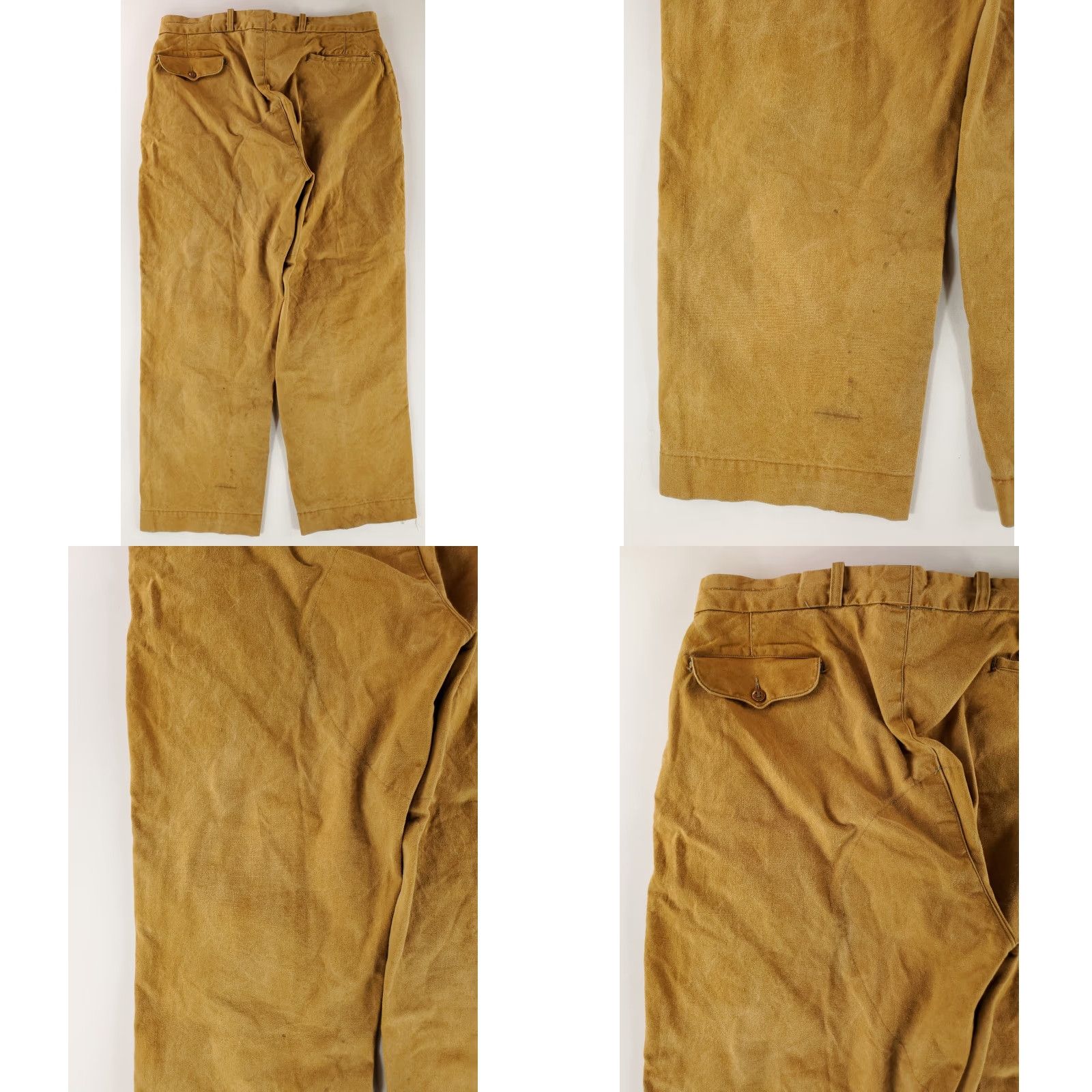 Vintage VINTAGE Duxbak Hunting Pants Suspender Brown Mens 37x29 Sanforized 40s Canvas Field Inseam 29 May be worn staining fading pilling Size US 37 - 9 Thumbnail