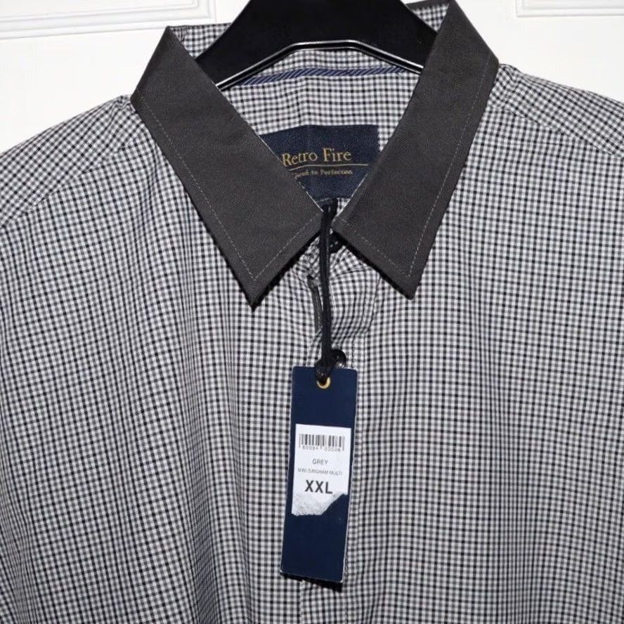 Etro VINTAGE Retro Fire Shirt 2XL 2XL Black White Mini Gingham Button-Up Mens BNWT Size US XXL / EU 58 / 5 - 3 Thumbnail