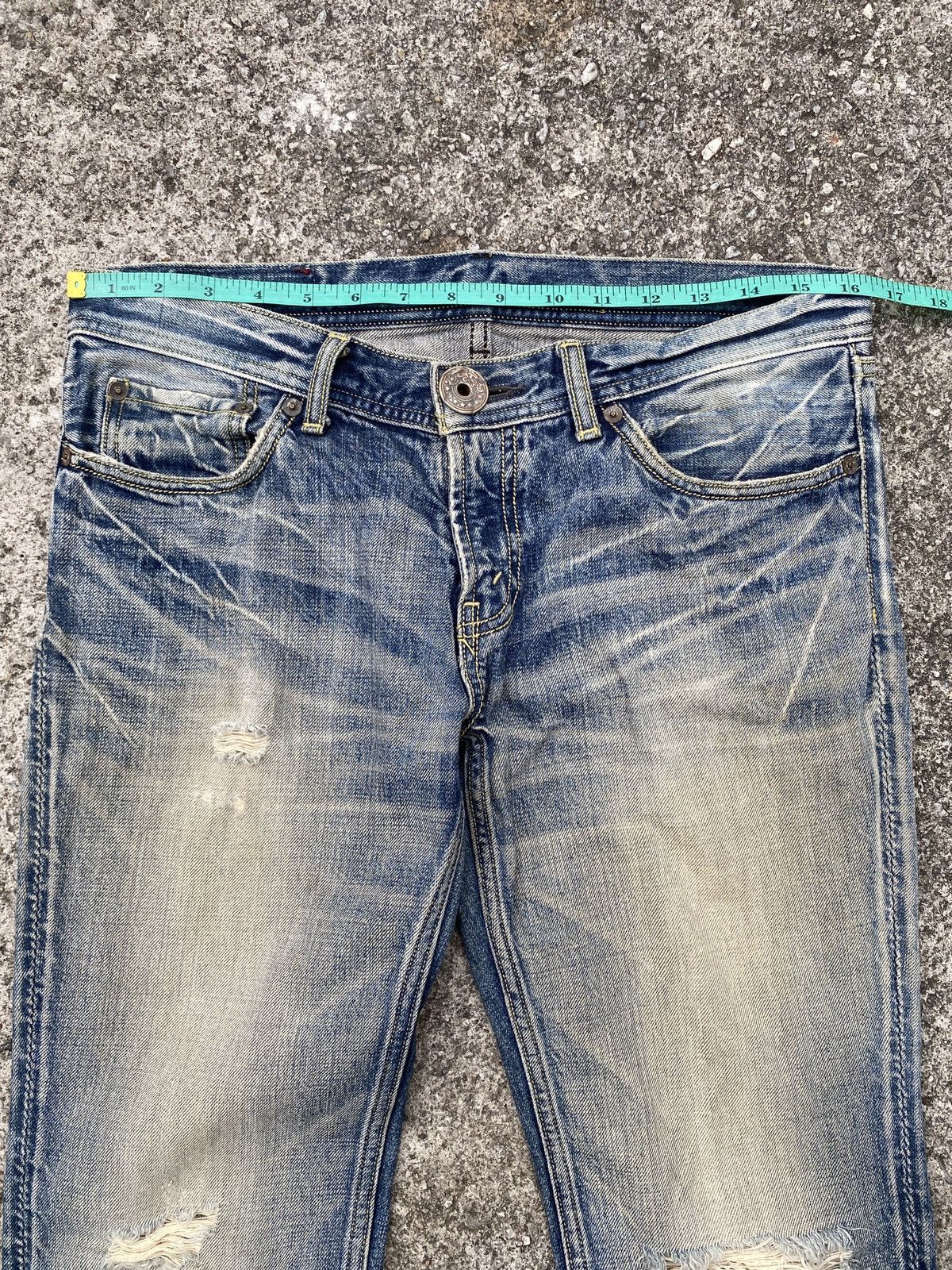 Japanese Brand Rodeo Crown Japan Faded Distressed Denim Size US 31 - 3 Thumbnail
