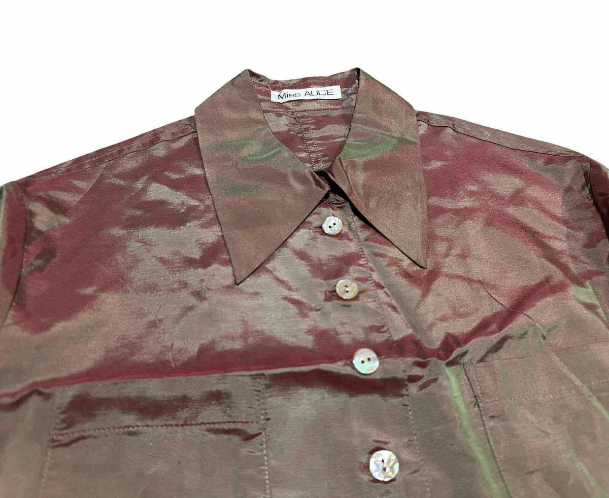 Japanese Brand 🔥Rare Y2K Miss Alice Cropped Shirt Iridescent Alice Auaa Size US S / EU 44-46 / 1 - 4 Thumbnail