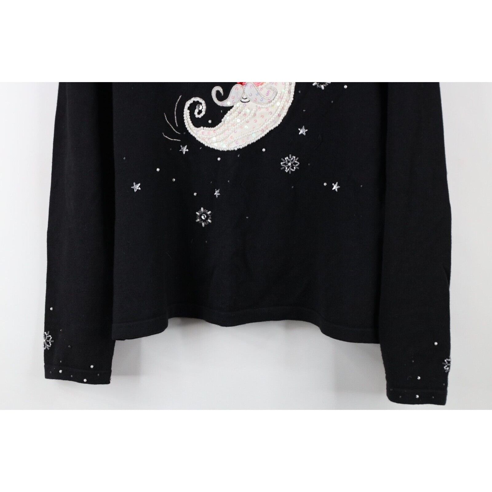 Vintage Vintage 90s Streetwear Christmas Santa Claus Moon Sweater Size L / US 10 / IT 46 - 3 Thumbnail