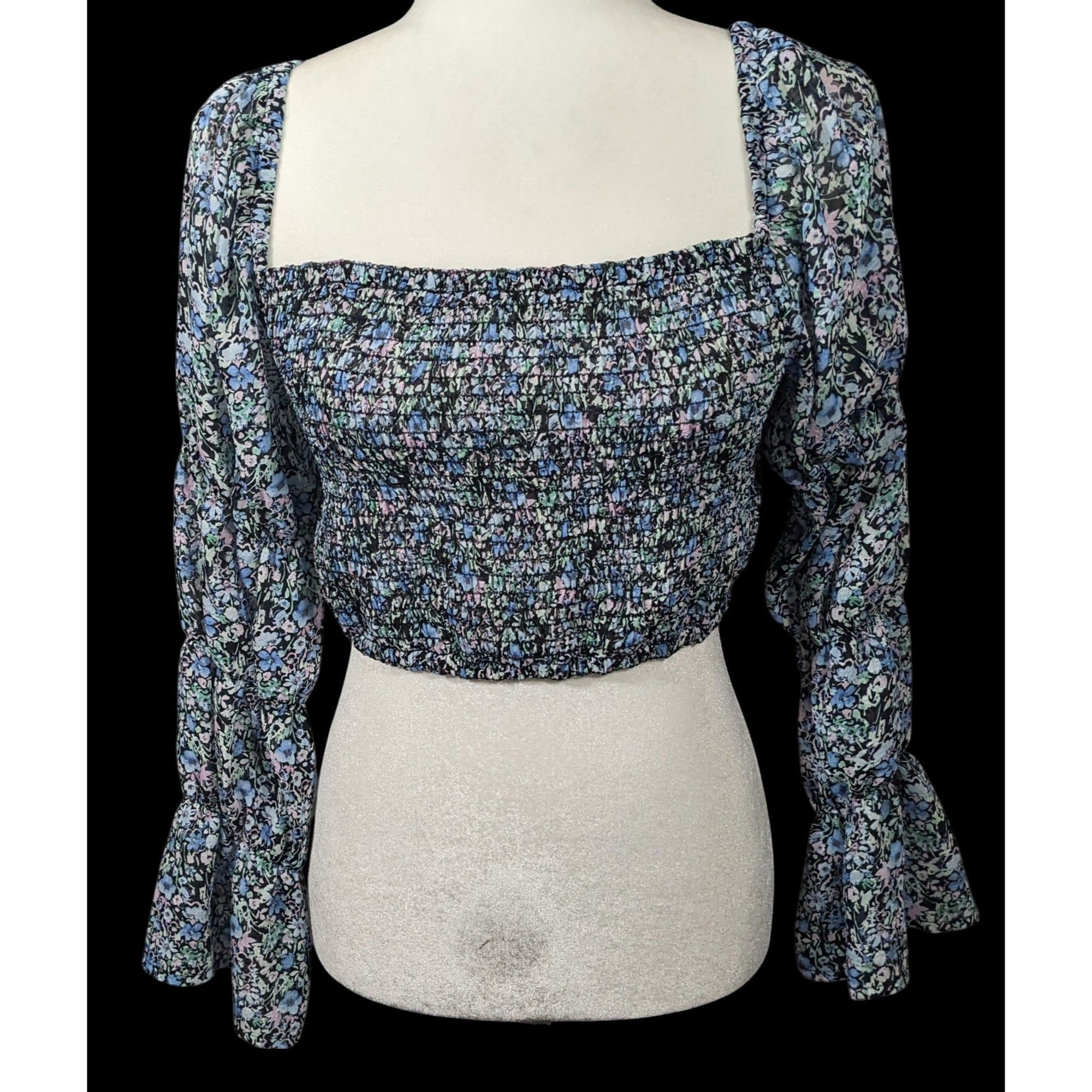 Other Between Ten Black Floral Jodie Top Size Small Size S / US 4 / IT 40 - 1 Thumbnail