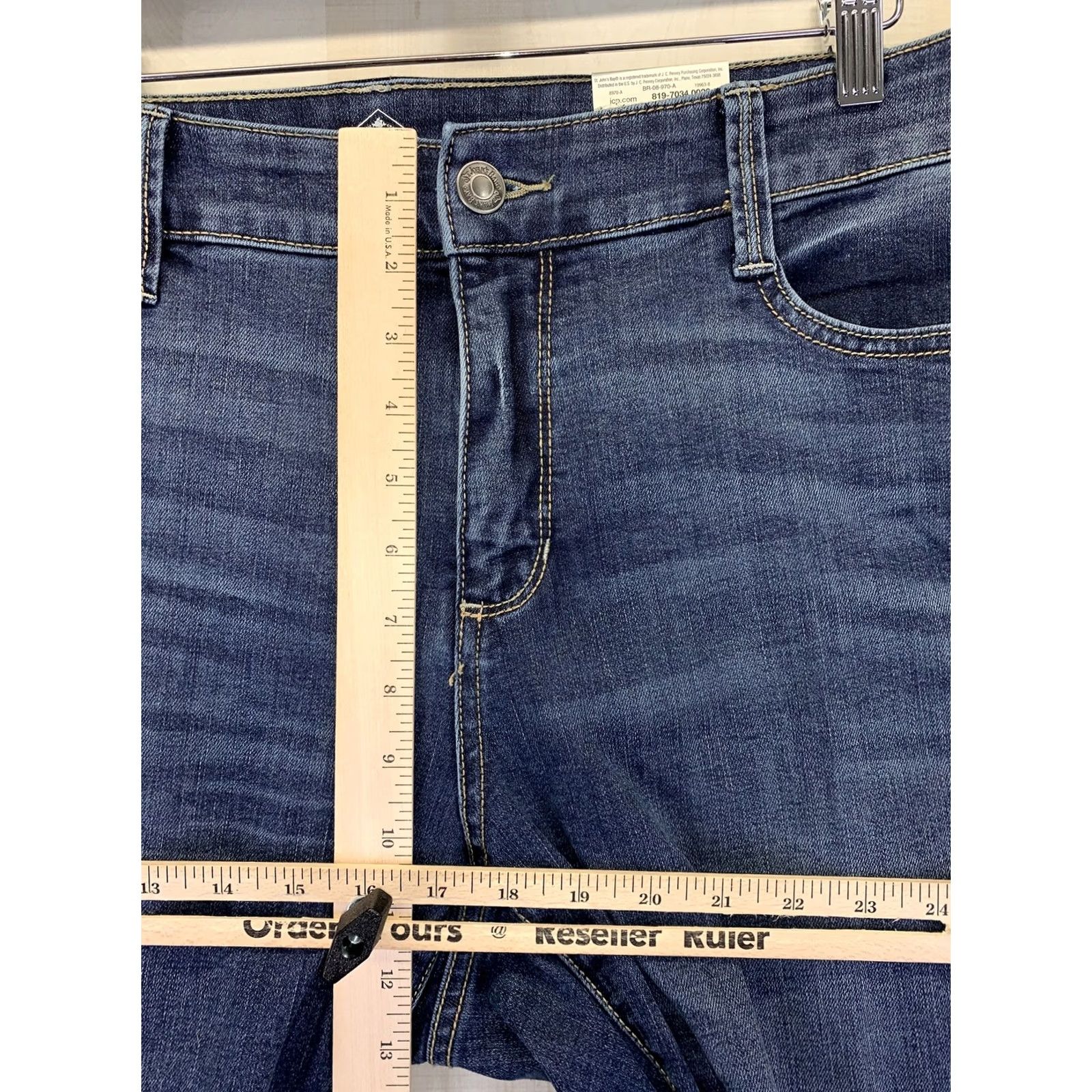 Vintage St. John's Bay Jeans Womens 16W Skinny Ankle Mid Rise Stretch Denim Blue 16w-NWT-10246 Size 38" / US 16 / IT 52 - 3 Thumbnail