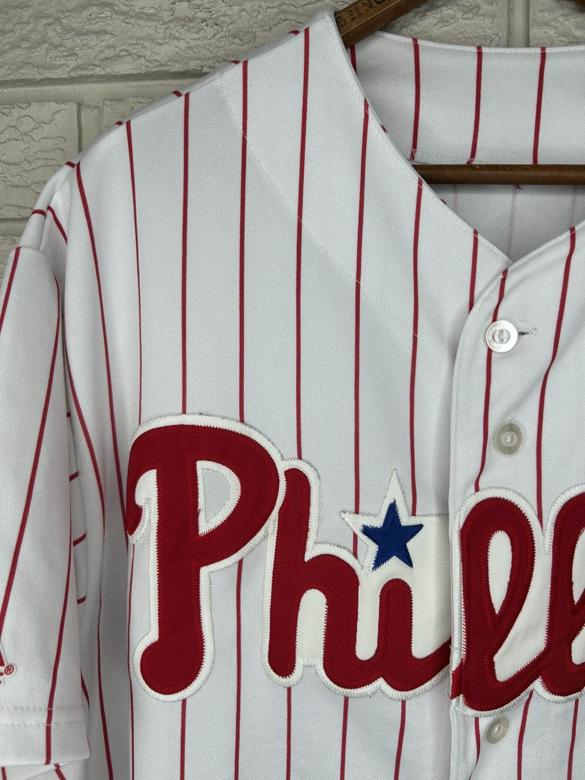 Majestic Vintage Majestic Philadelphia Phillies Pinstripe Jersey Rare Size US XL / EU 56 / 4 - 4 Thumbnail