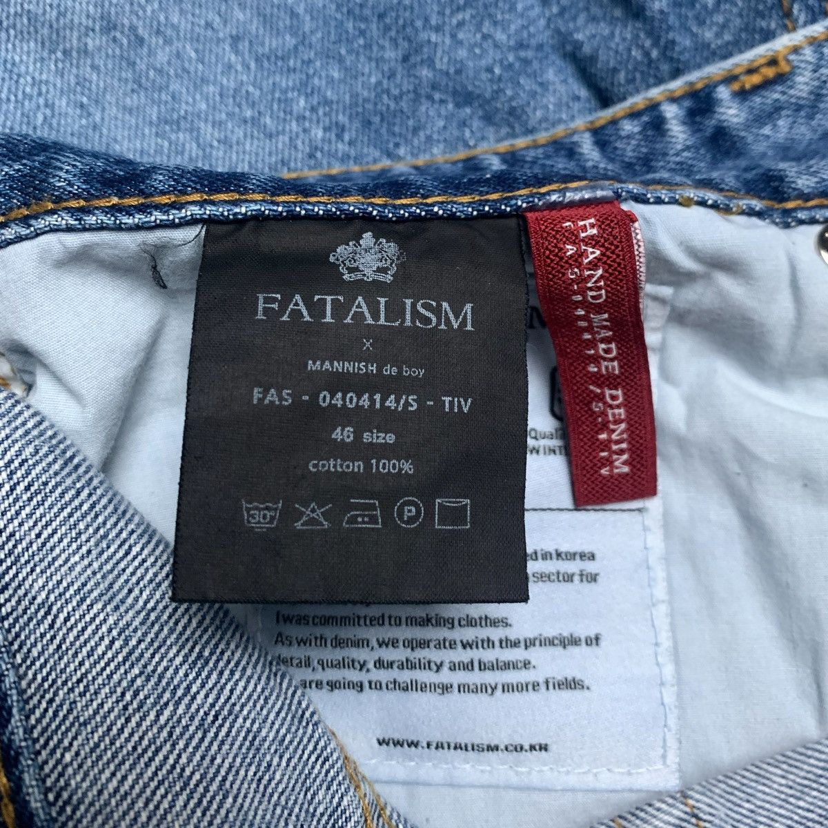 Other Fatalism Denim Jeans Standard Fit Blue Made in Korea Size 46 Size US 33 - 4 Thumbnail
