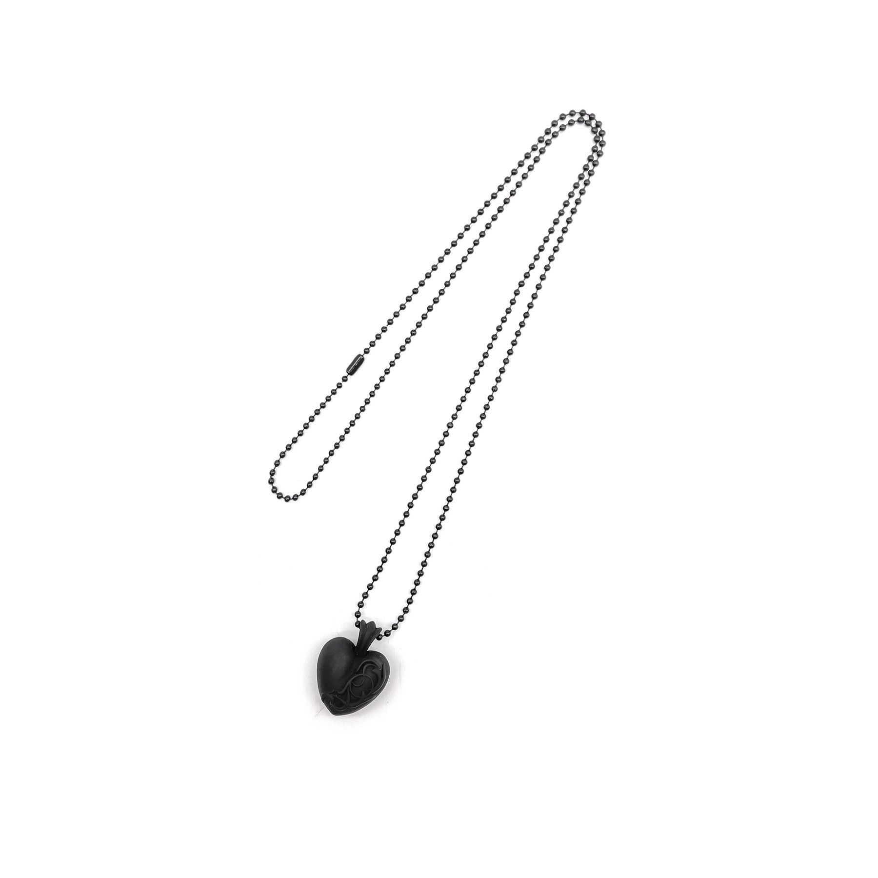 Chrome Hearts Chrome Hearts Black Resin Heart Pendant Ball Chain Necklace Size ONE SIZE - 3 Thumbnail